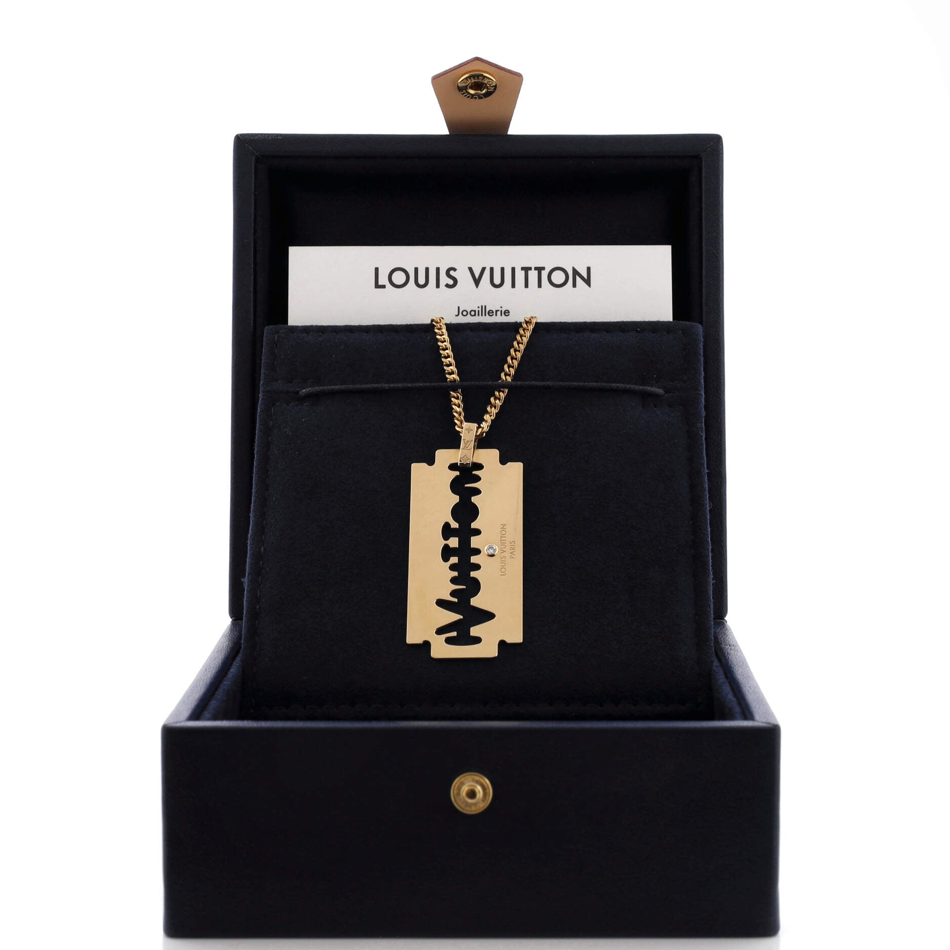 Blade Pendant Necklace 18K Yellow Gold with Diamond