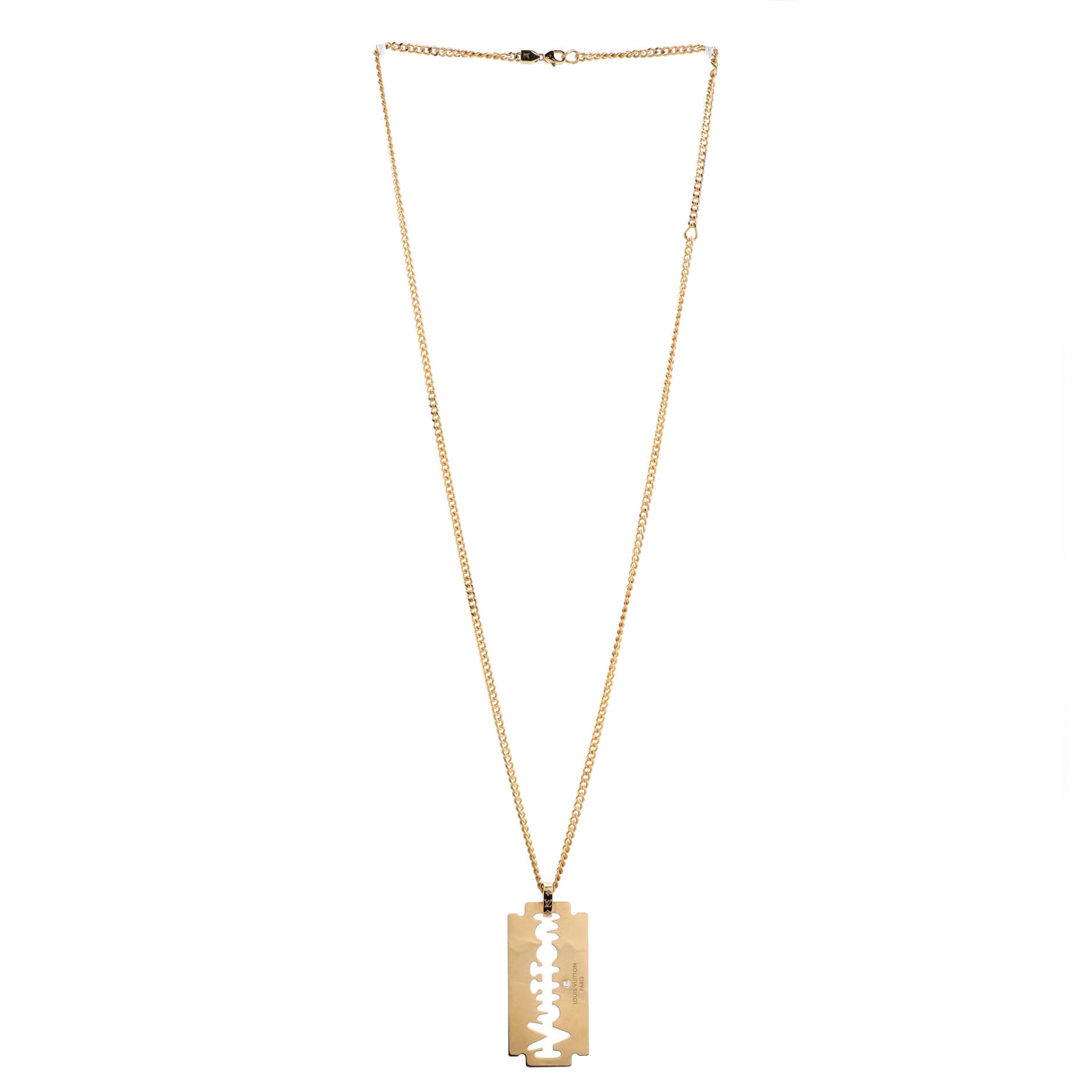 Blade Pendant Necklace 18K Yellow Gold with Diamond