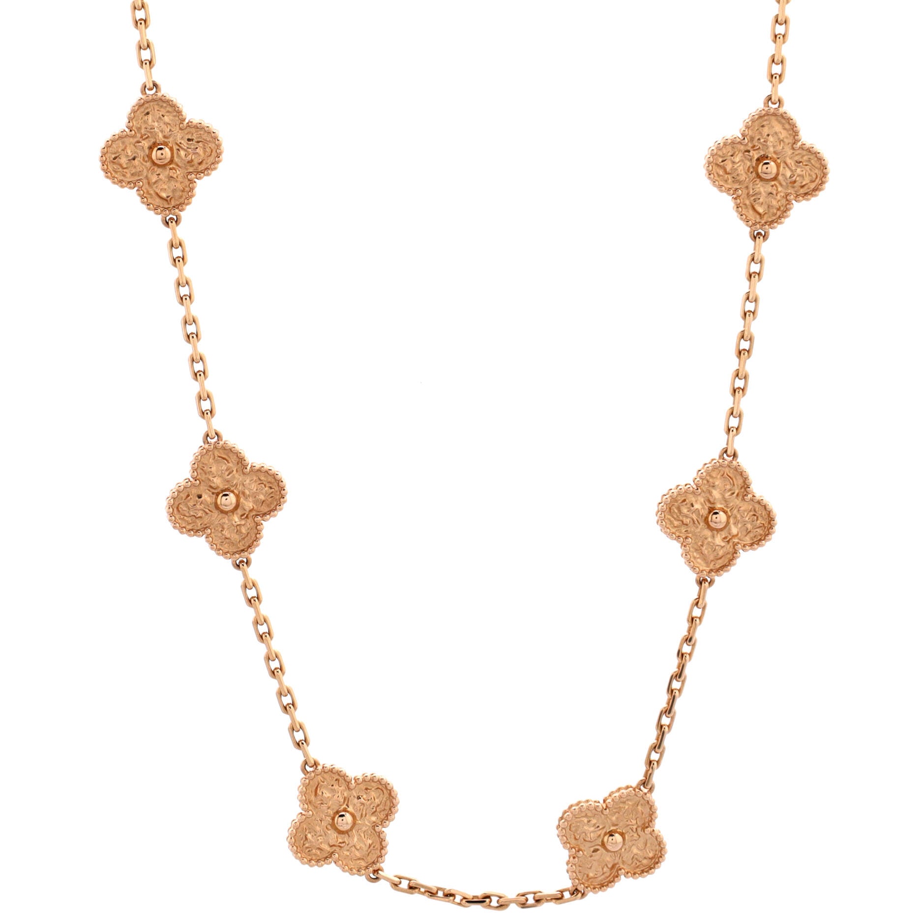Vintage Alhambra 20 Motifs Necklace 18K Rose Gold
