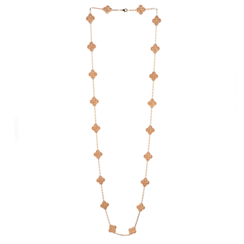 Vintage Alhambra 20 Motifs Necklace 18K Rose Gold