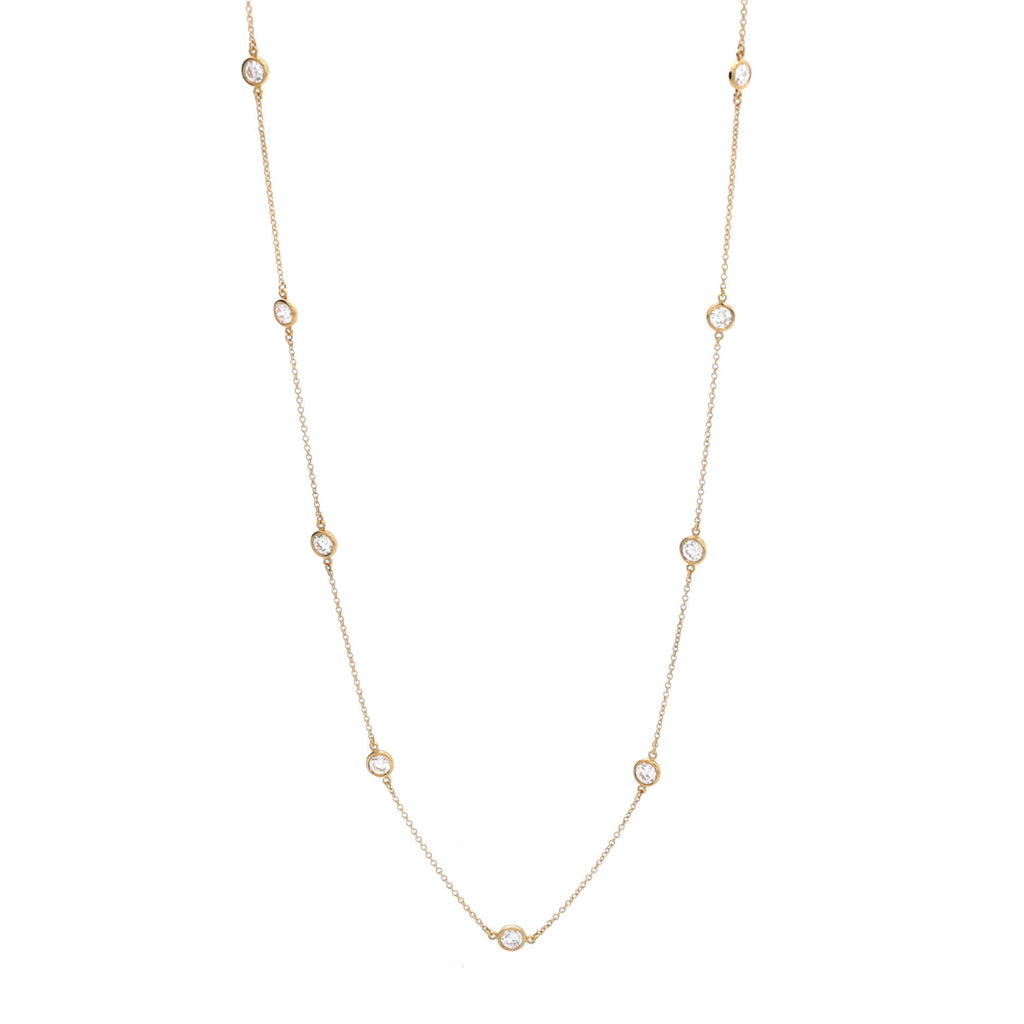 Elsa Peretti Diamonds By The Yard 24 Stone Necklace 18K Yellow Gold with Diamonds
