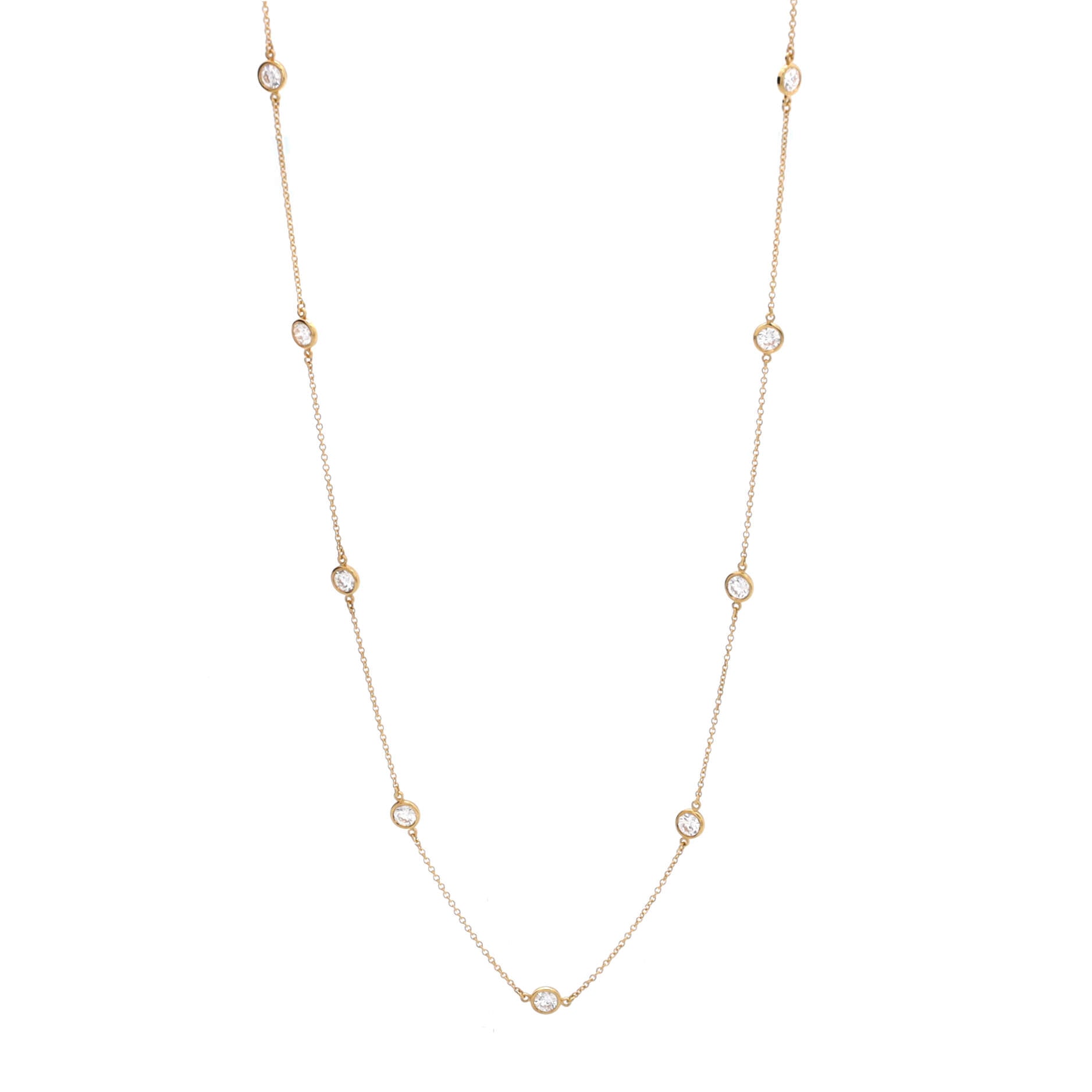 Elsa Peretti Diamonds By The Yard 24 Stone Necklace 18K Yellow Gold with Diamonds