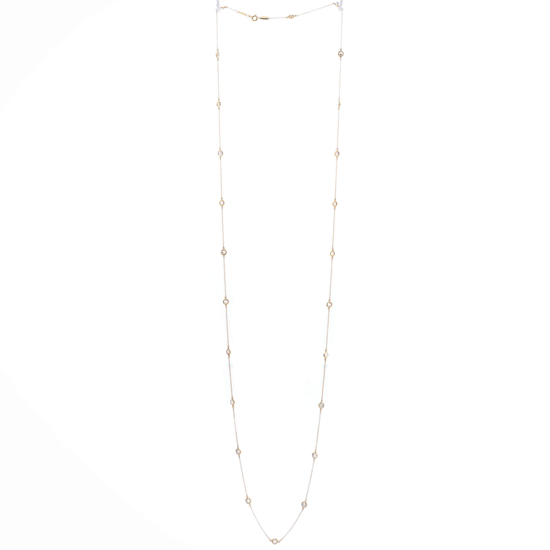 Elsa Peretti Diamonds By The Yard 24 Stone Necklace 18K Yellow Gold with Diamonds