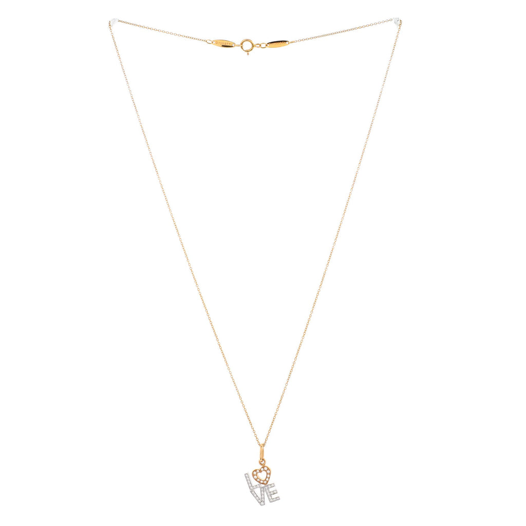Love Pendant Necklace 18K White Gold and 18K Rose Gold With Diamonds