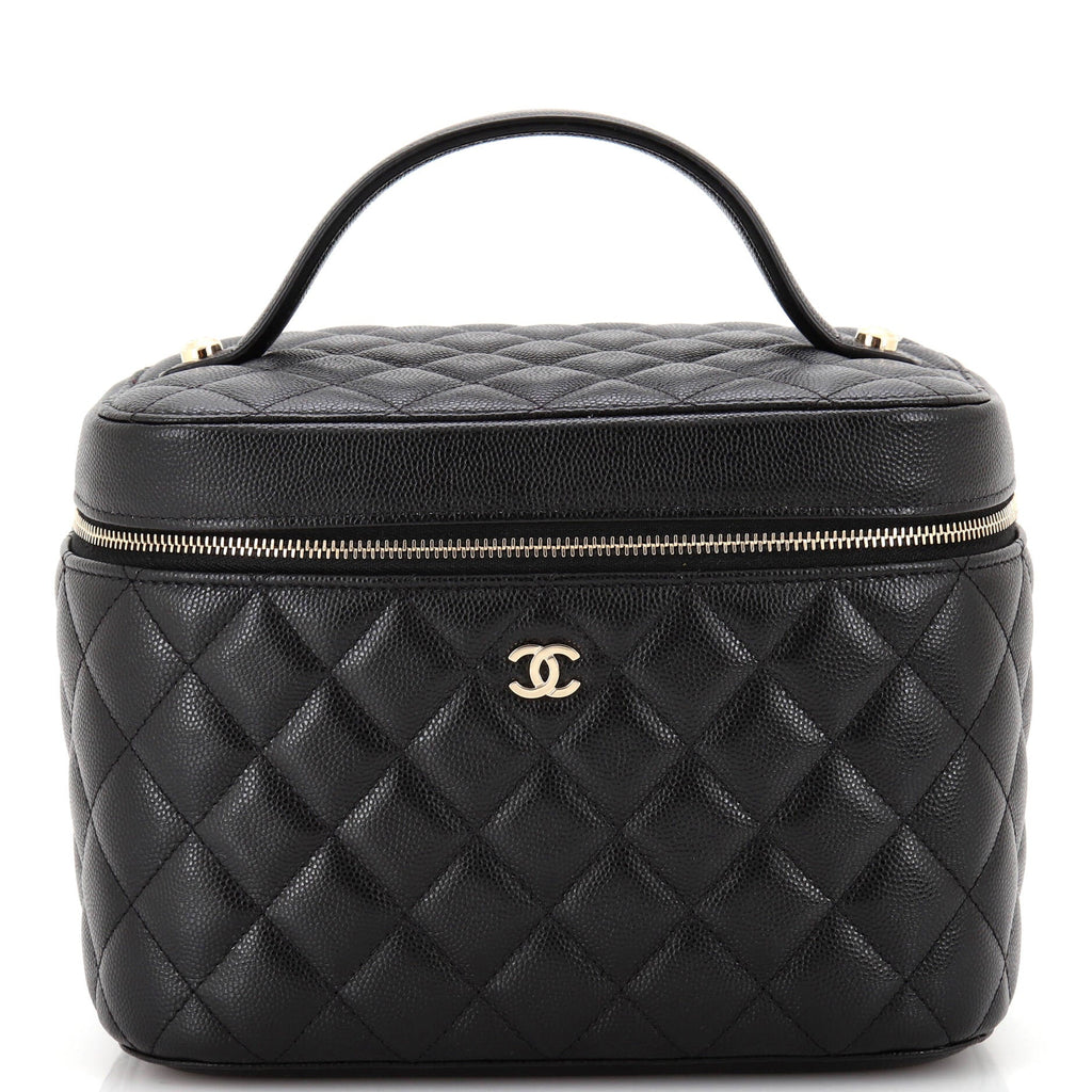 Classic Vanity Case Quilted Caviar Medium