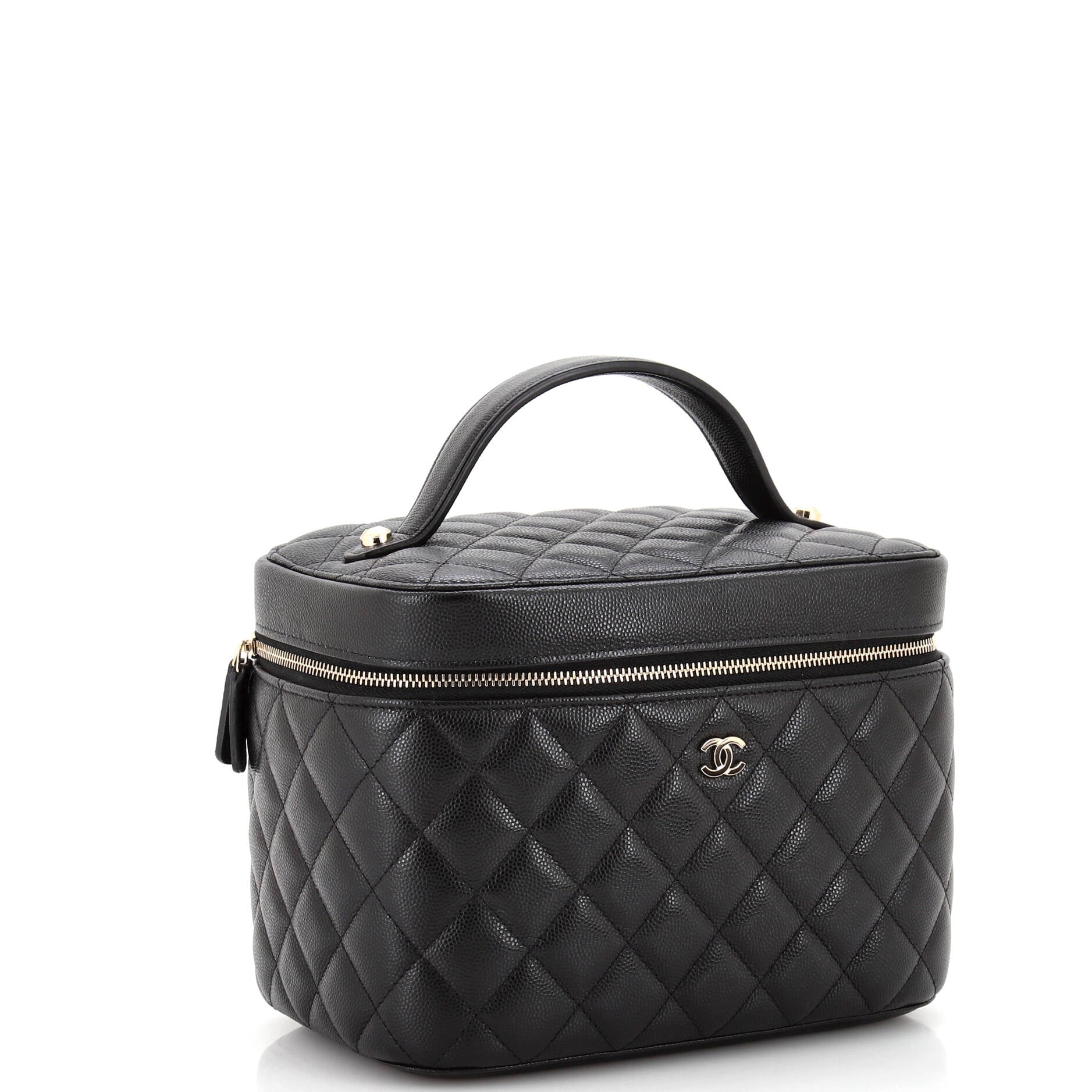 Classic Vanity Case Quilted Caviar Medium
