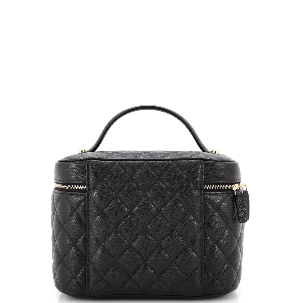 Classic Vanity Case Quilted Caviar Medium