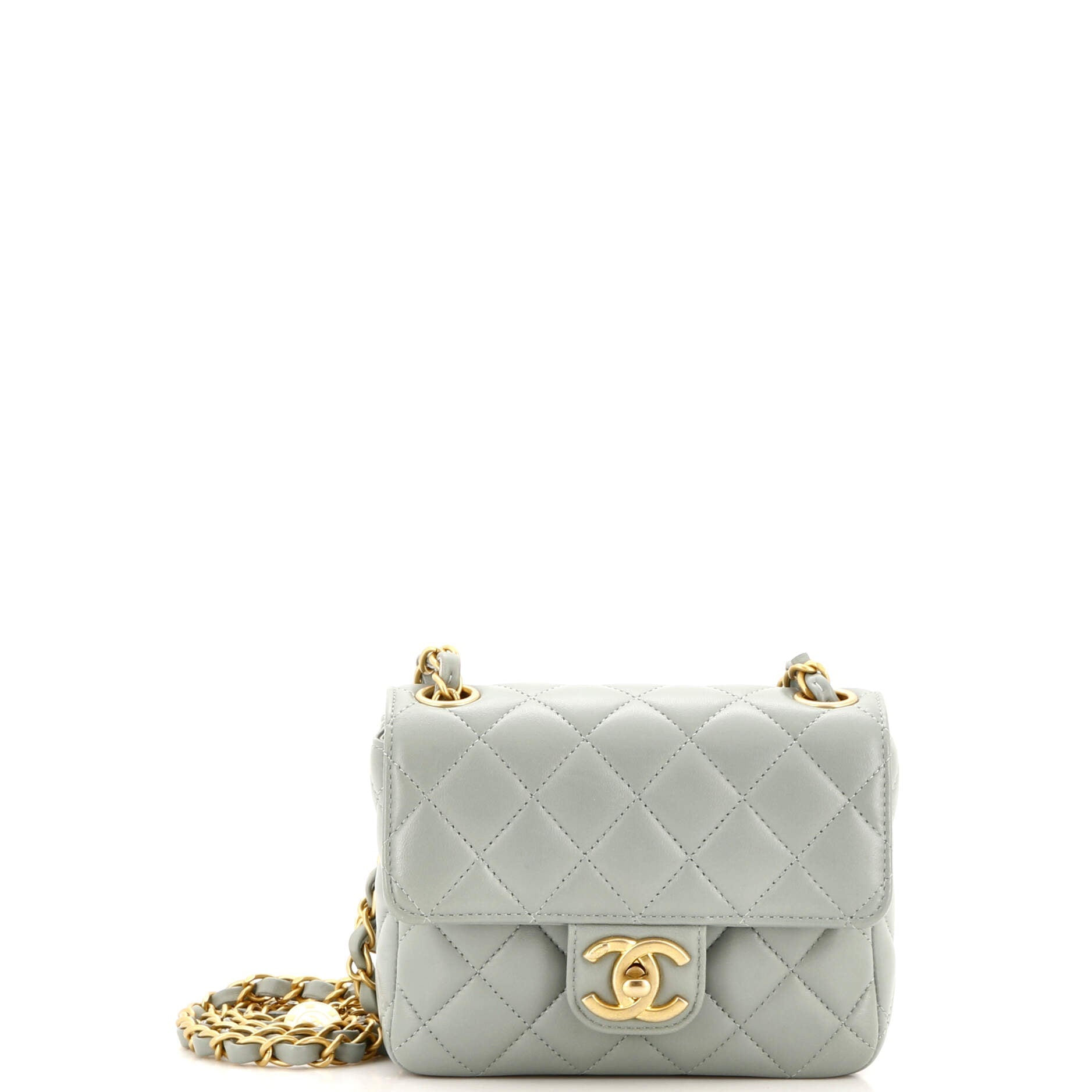 Casino Royale Charms Square Flap Bag Quilted Lambskin with Enamel Mini