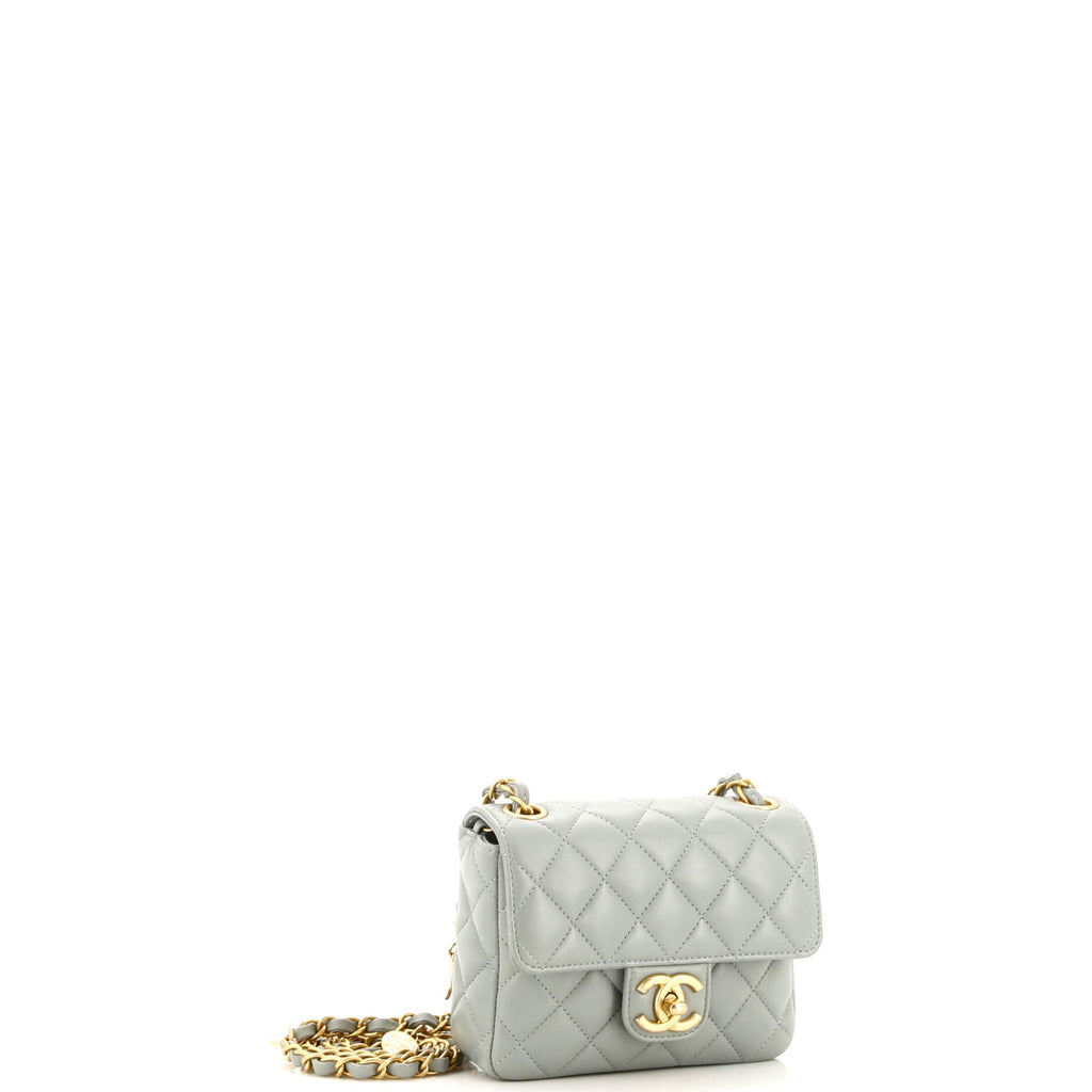 Casino Royale Charms Square Flap Bag Quilted Lambskin with Enamel Mini