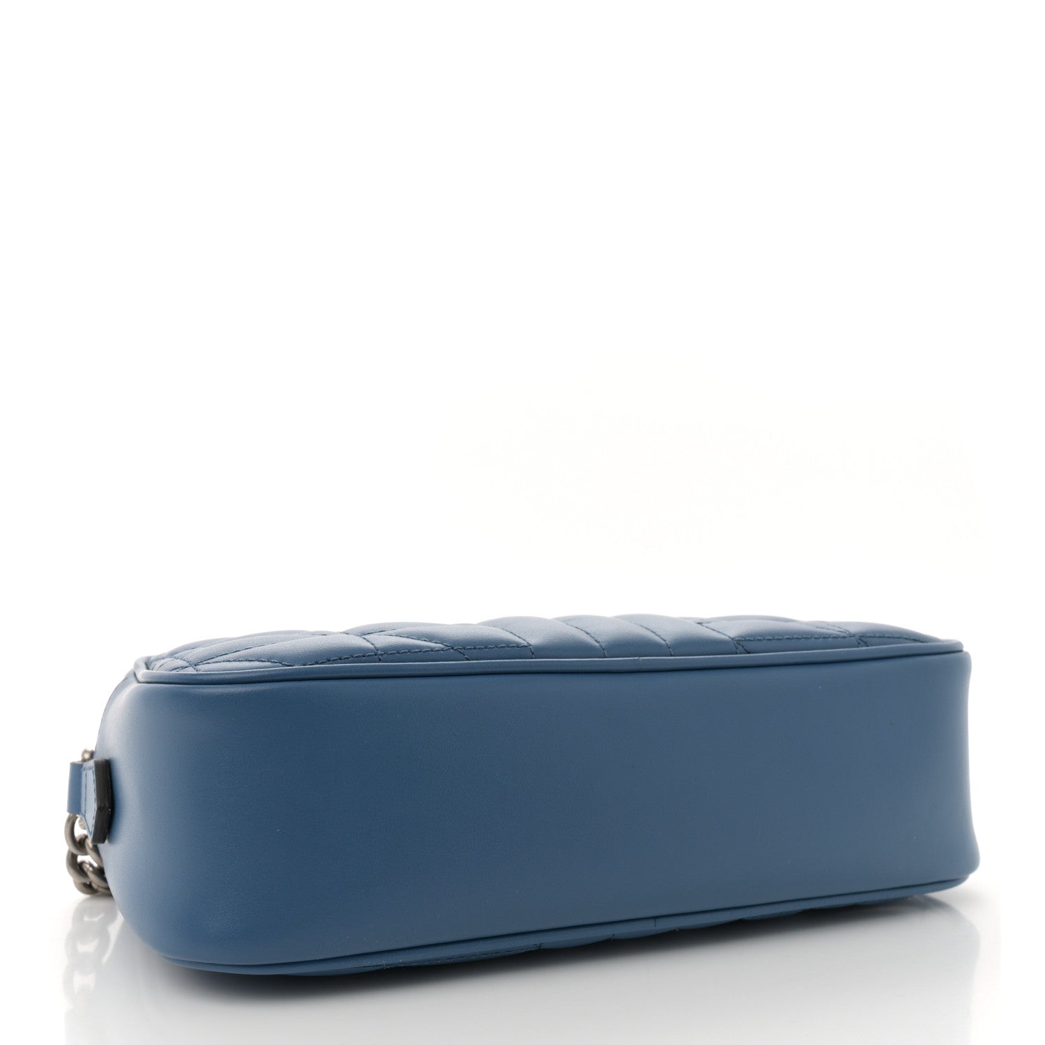 Calfskin Matelasse Aria Small GG Marmont Chain Shoulder Bag Clear Blue