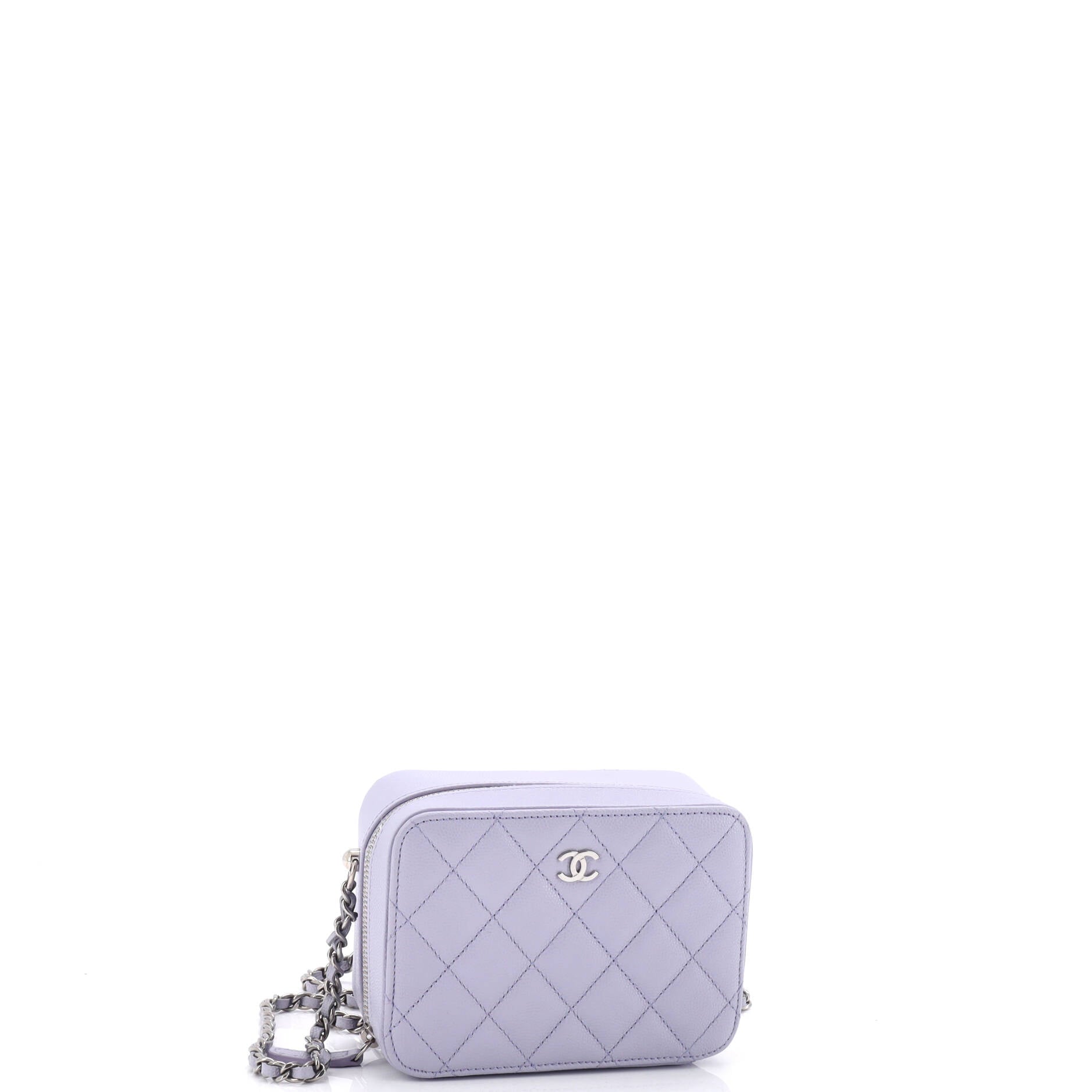 Square CC Chain Camera Bag Quilted Caviar Mini