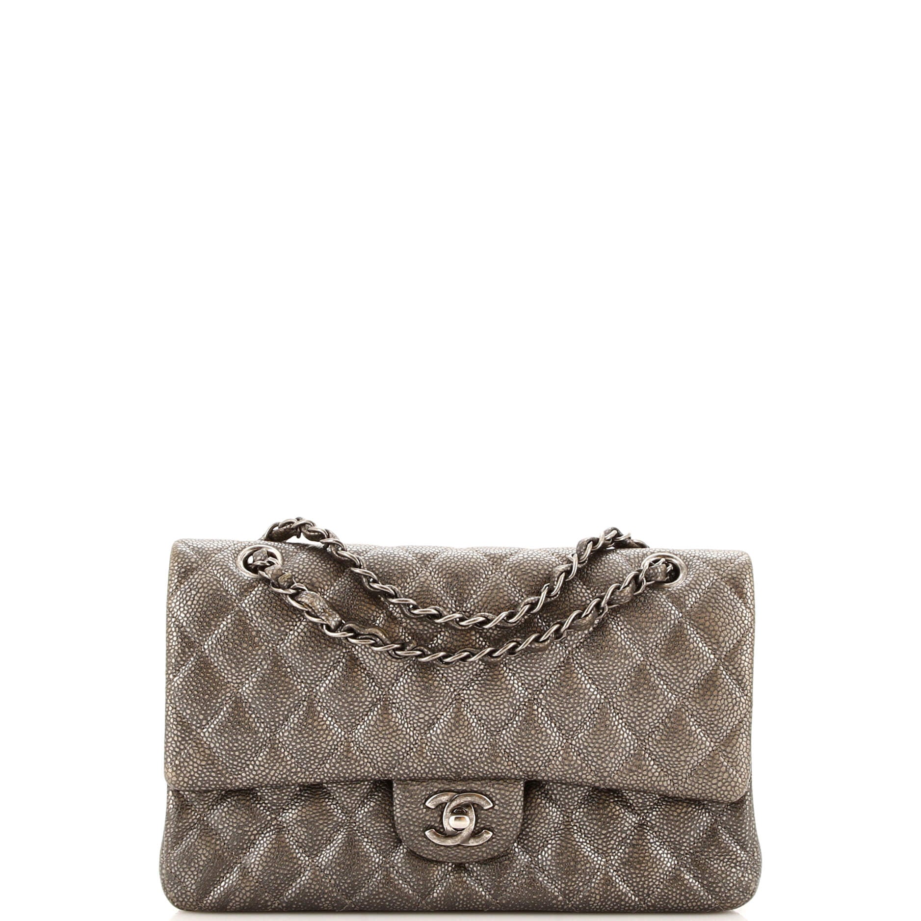 Classic Double Flap Bag Quilted Caviar Medium
