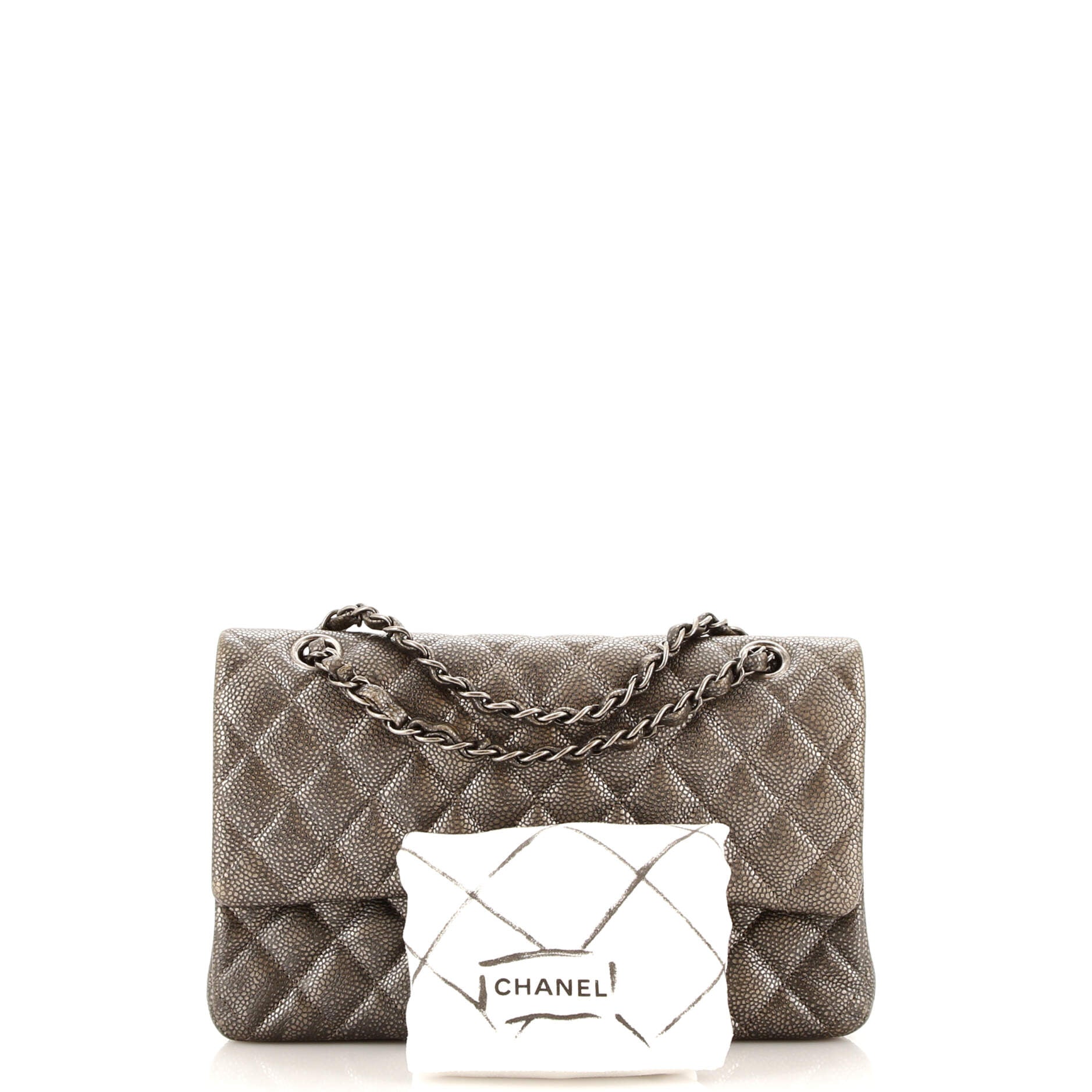 Classic Double Flap Bag Quilted Caviar Medium