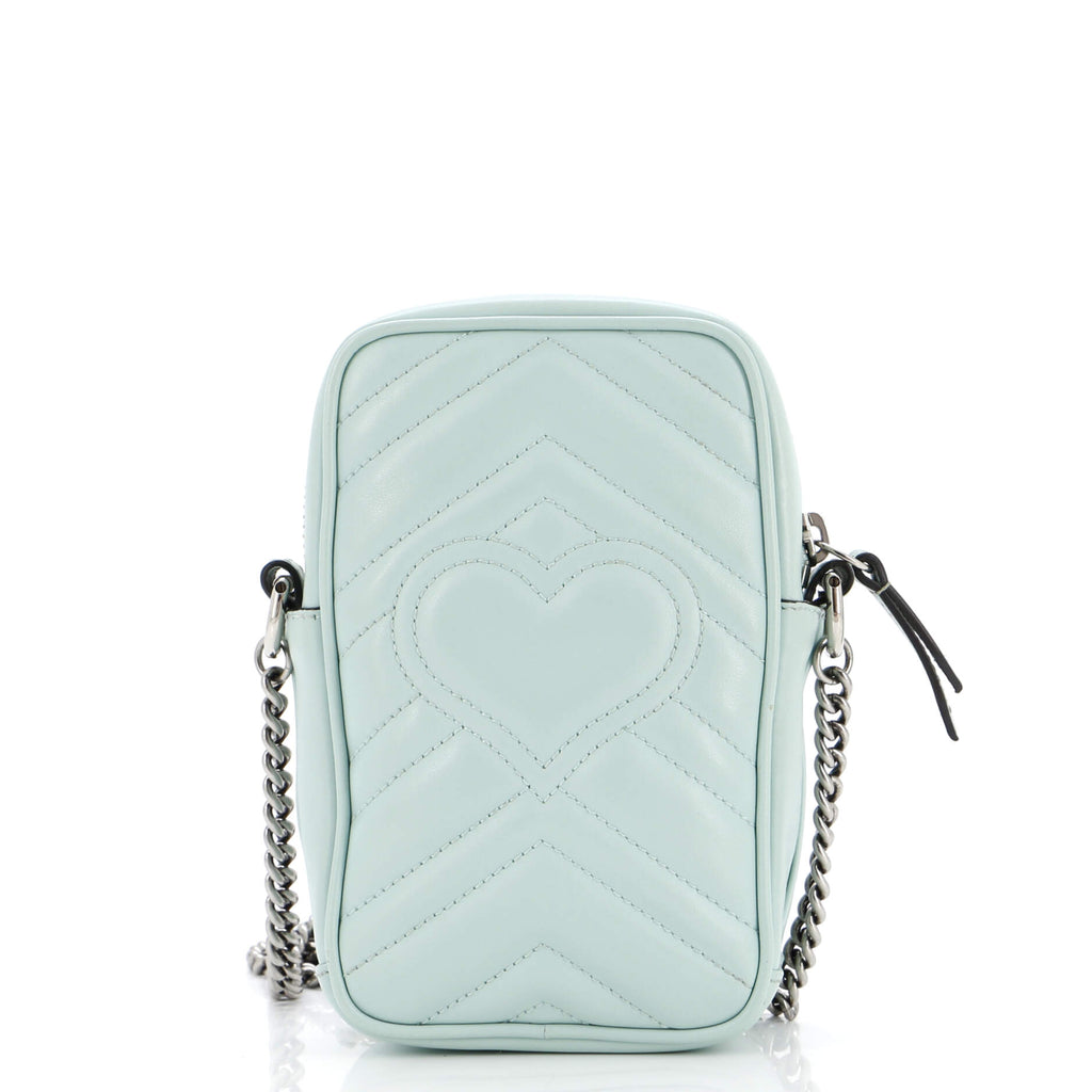 GG Marmont Vertical Phone Crossbody Bag Matelasse Leather Mini