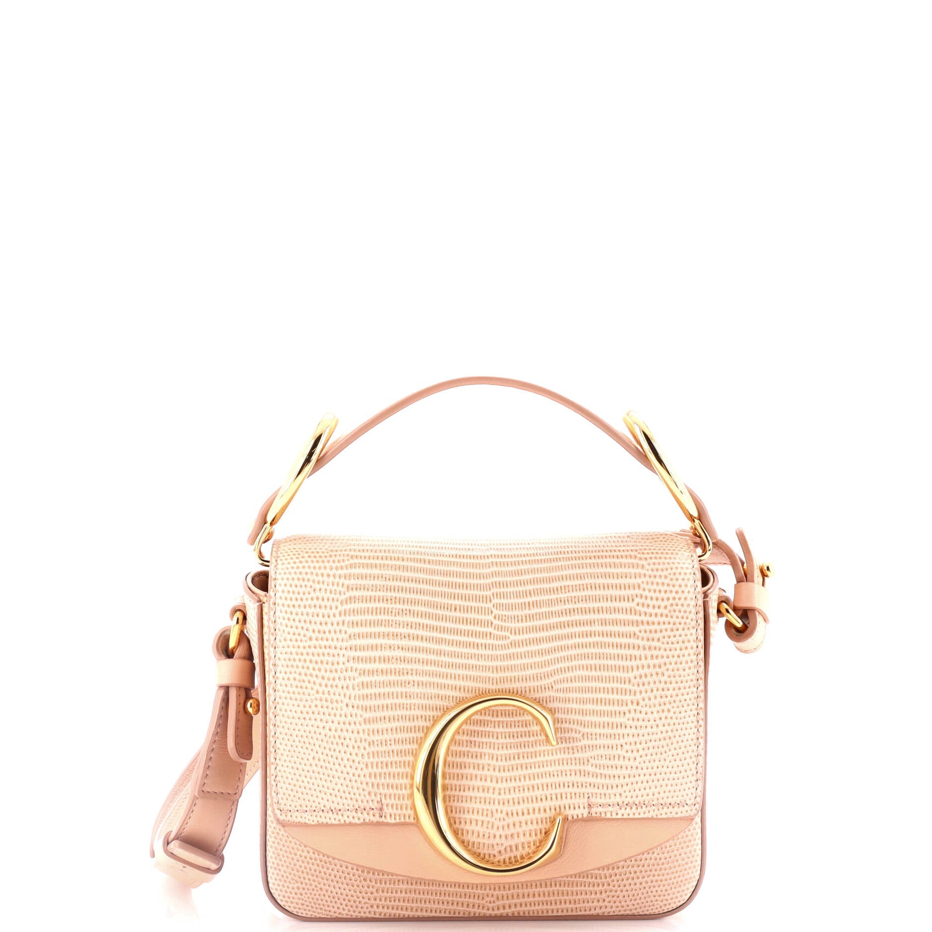 C Flap Bag Lizard Embossed Leather Mini