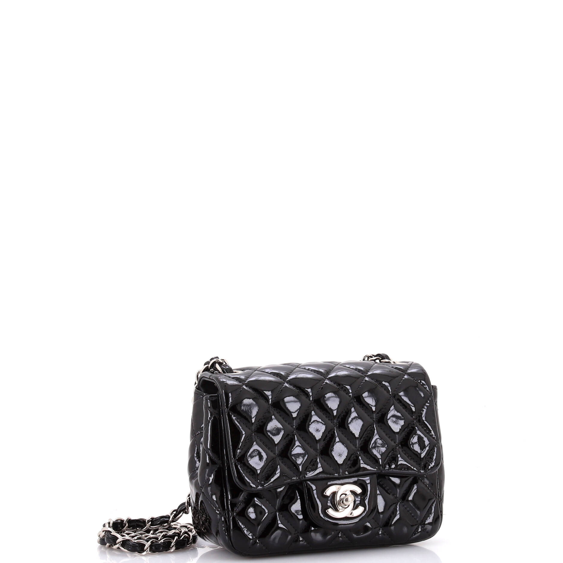 Square Classic Single Flap Bag Quilted Patent Mini