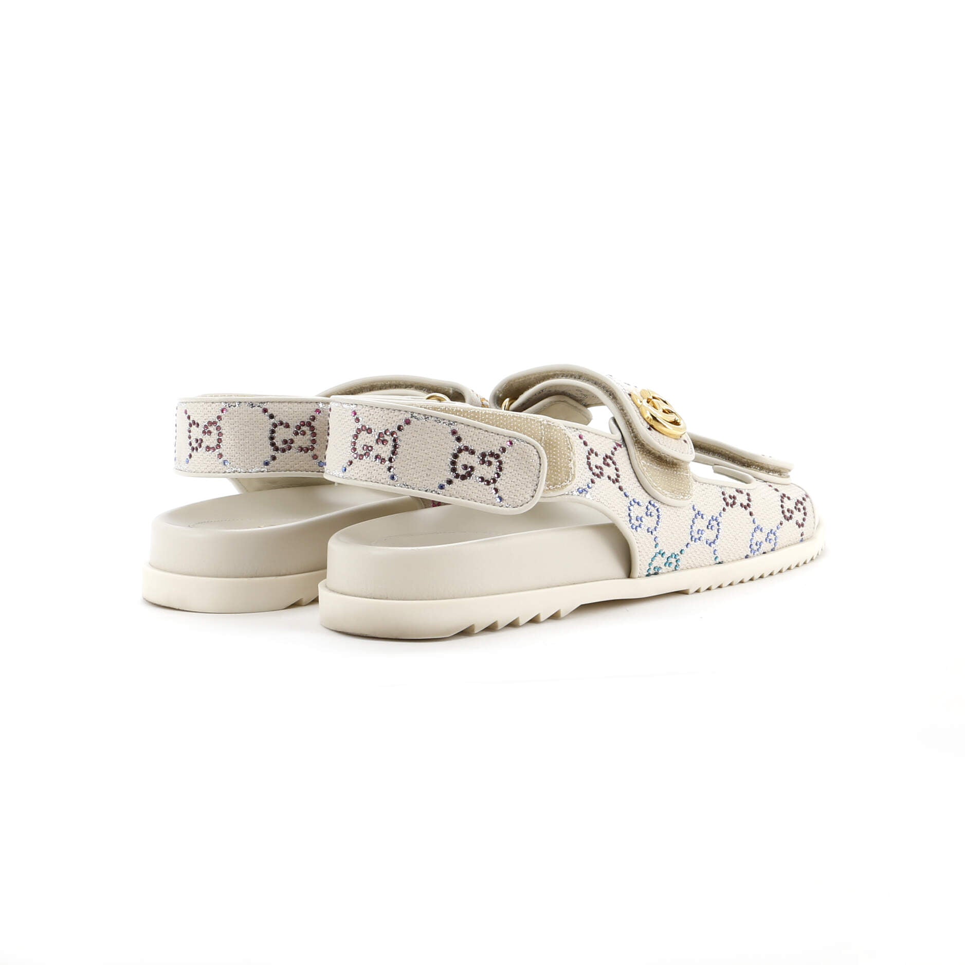 Women's Slingback Sandals Crystal GG Embellished Canvas