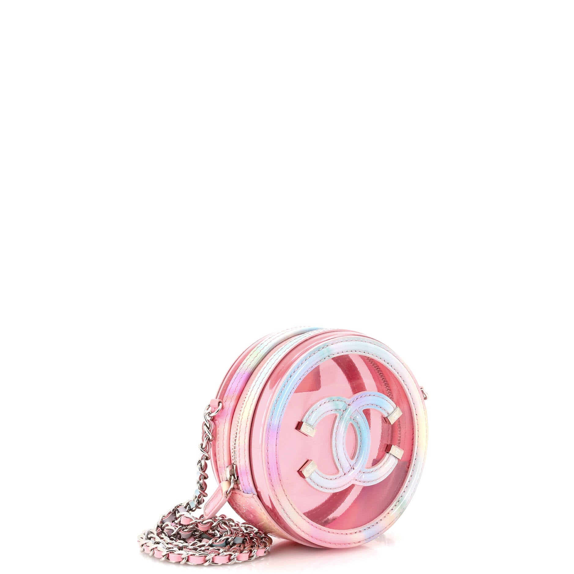 Filigree Round Clutch with Chain PVC with Lambskin Mini
