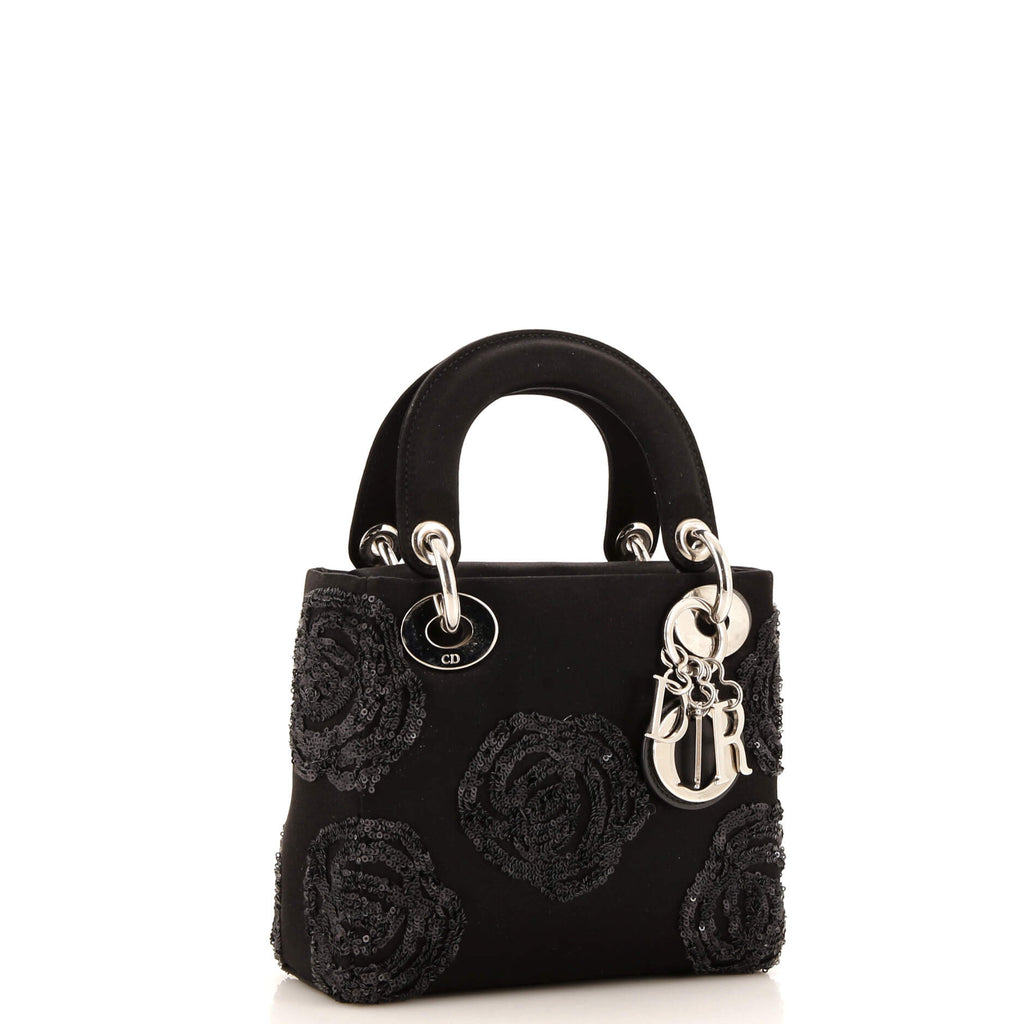 Lady Dior Bag Embellished Satin Mini