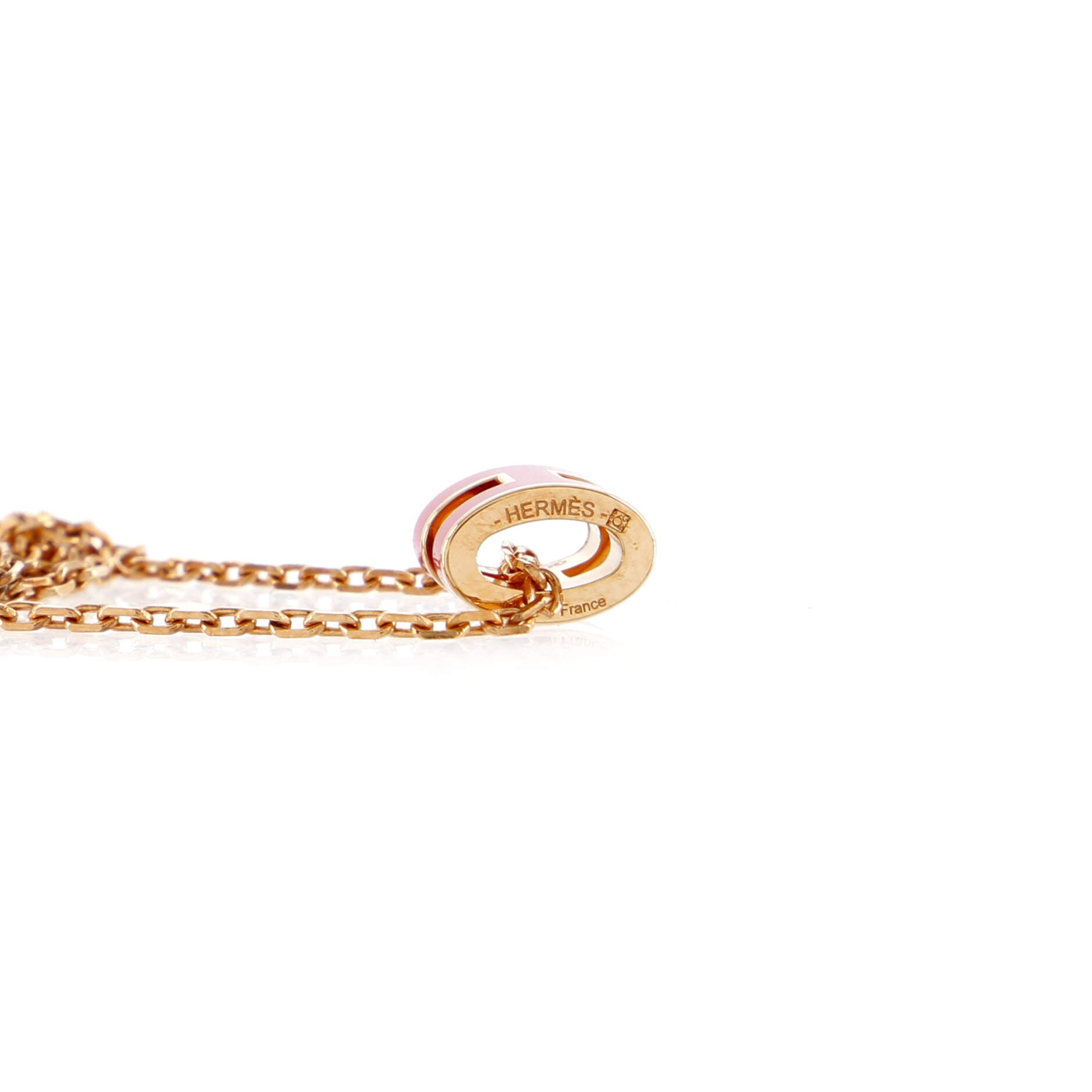 Pop H Pendant Chain Necklace Metal and Enamel Mini