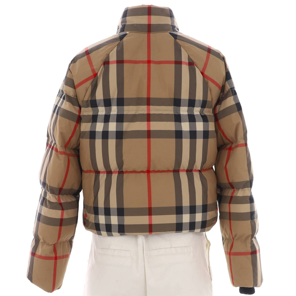 Women's Alsham Cropped Puffer Jacket Quilted Vintage Check Polyester with Down