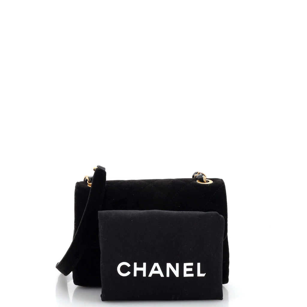 Diamond Lock CC Flap Bag Quilted Velvet with Crystals Mini