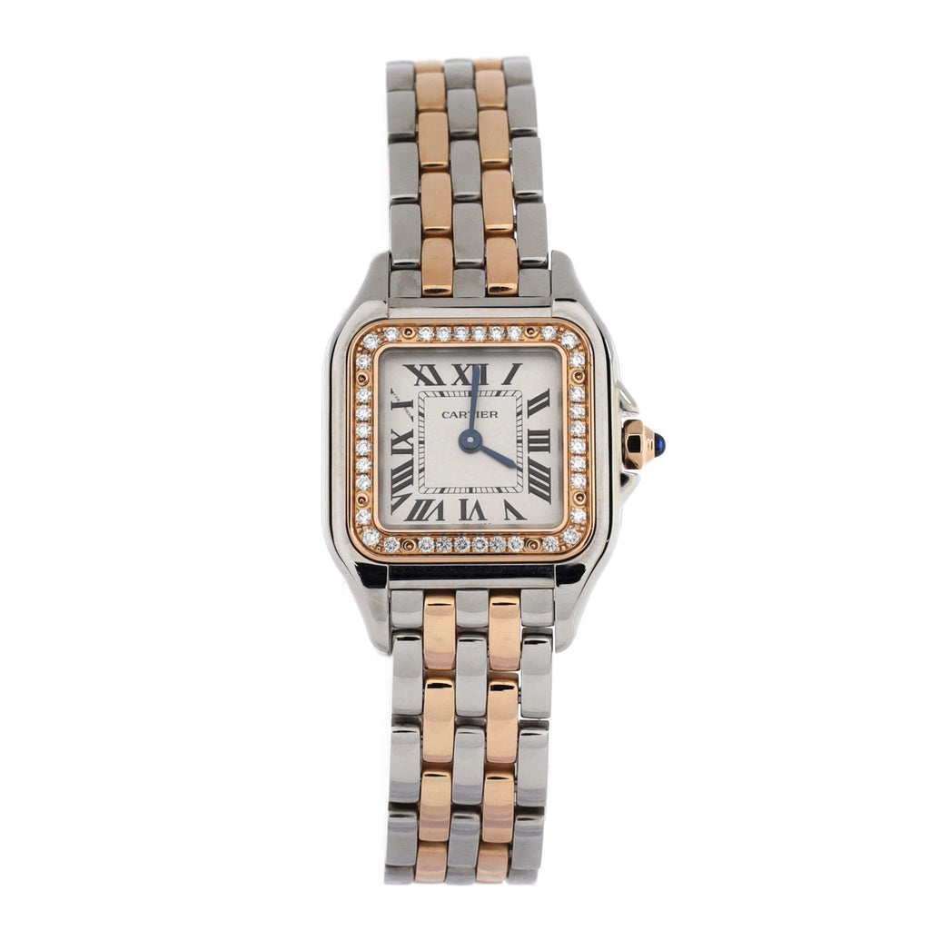 Panthere de Cartier Quartz Watch Stainless Steel and Rose Gold with Diamond Bezel 22