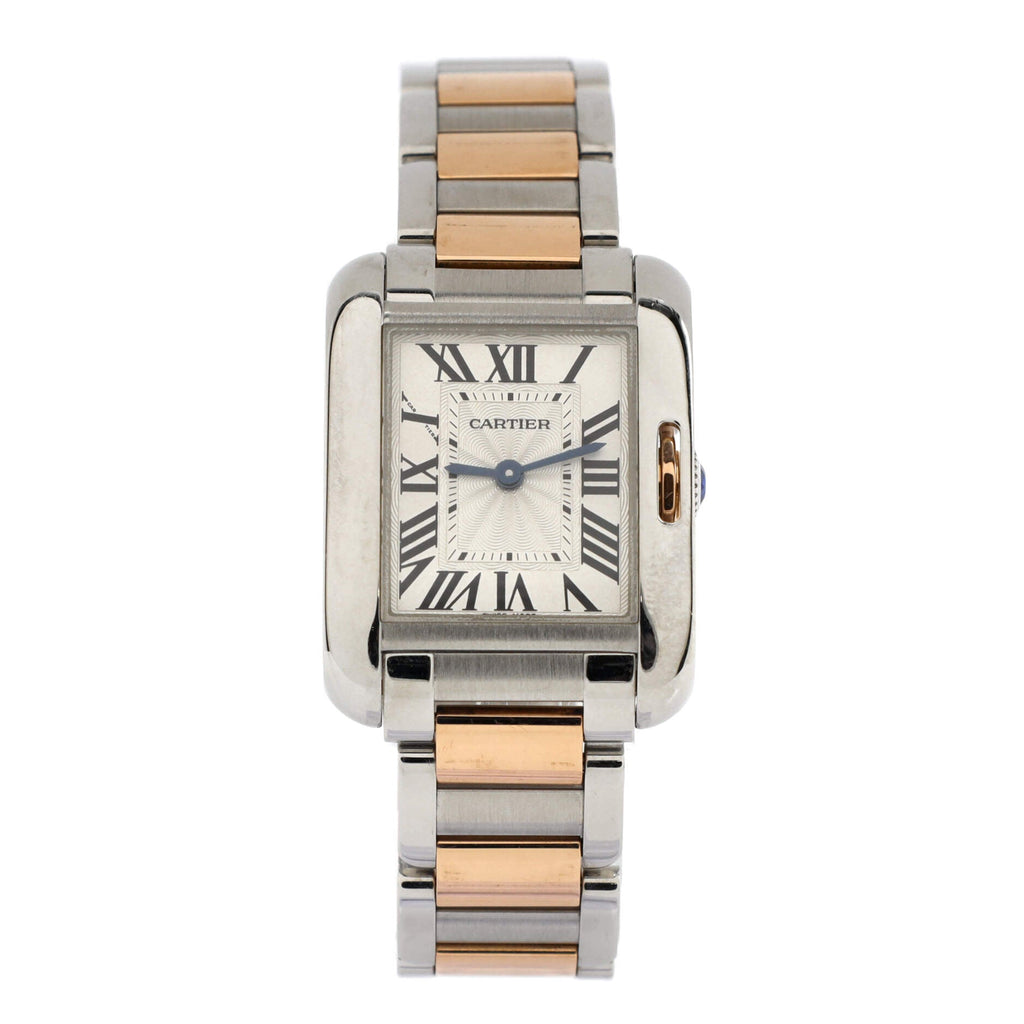 Tank Anglaise Quartz Watch Stainless Steel and Rose Gold 23