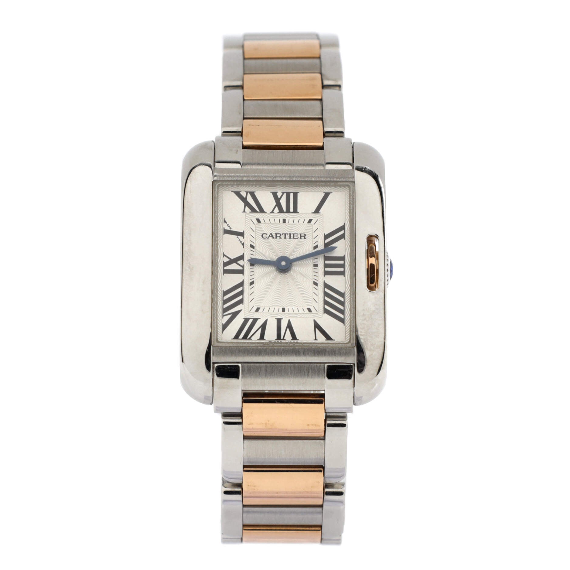 Tank Anglaise Quartz Watch Stainless Steel and Rose Gold 23