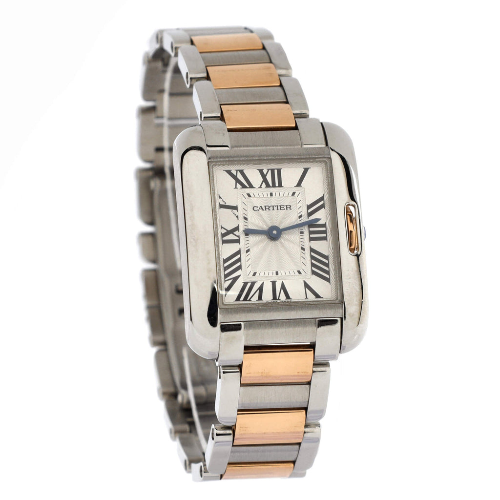 Tank Anglaise Quartz Watch Stainless Steel and Rose Gold 23
