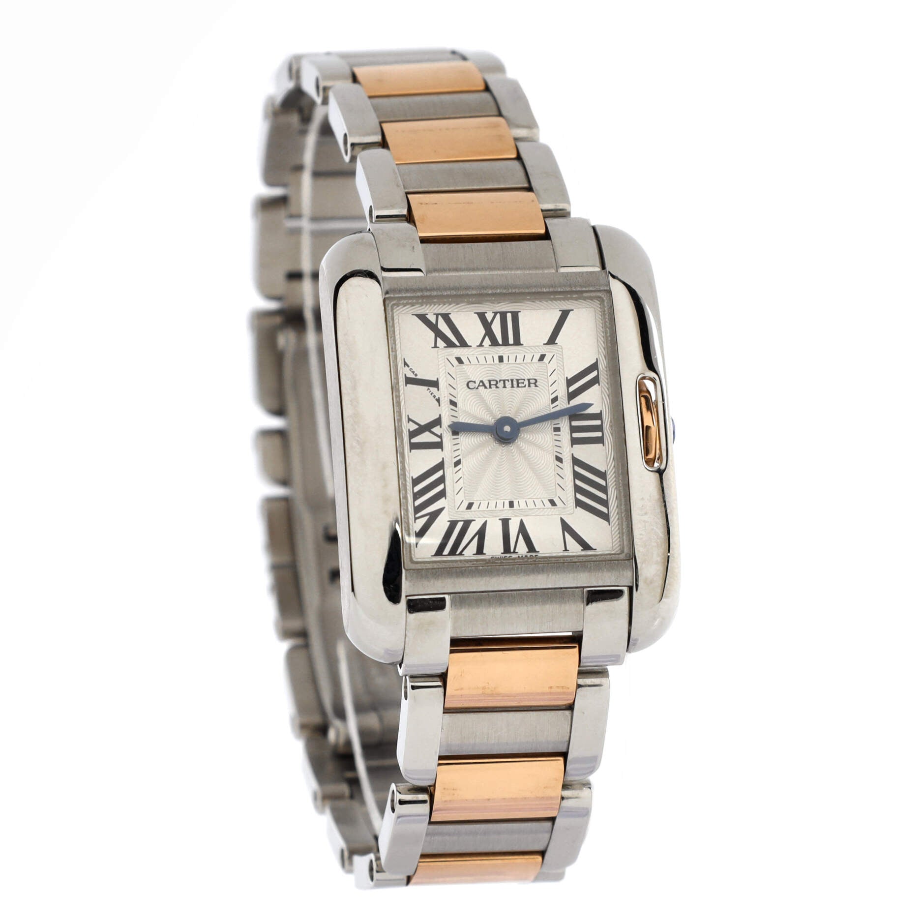 Tank Anglaise Quartz Watch Stainless Steel and Rose Gold 23