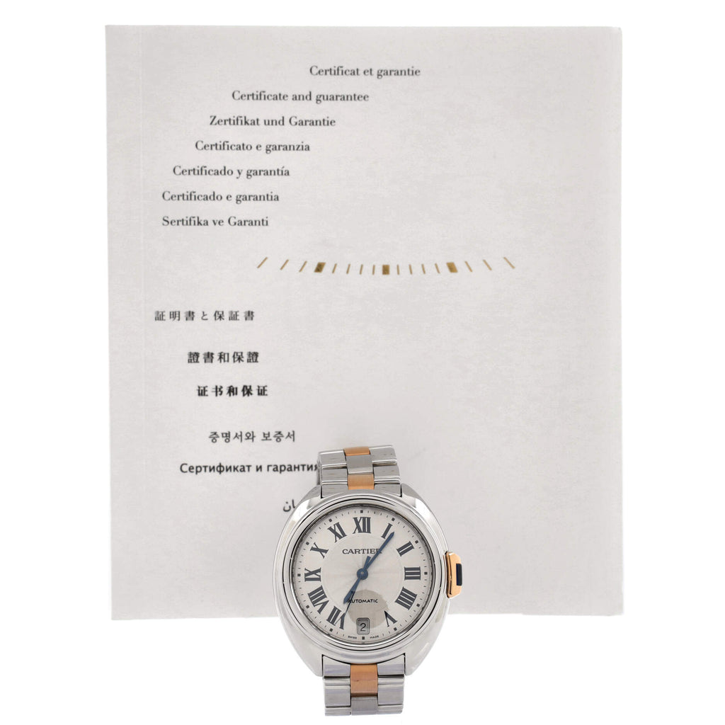 Cle de Cartier Automatic Watch Stainless Steel and Rose Gold 35