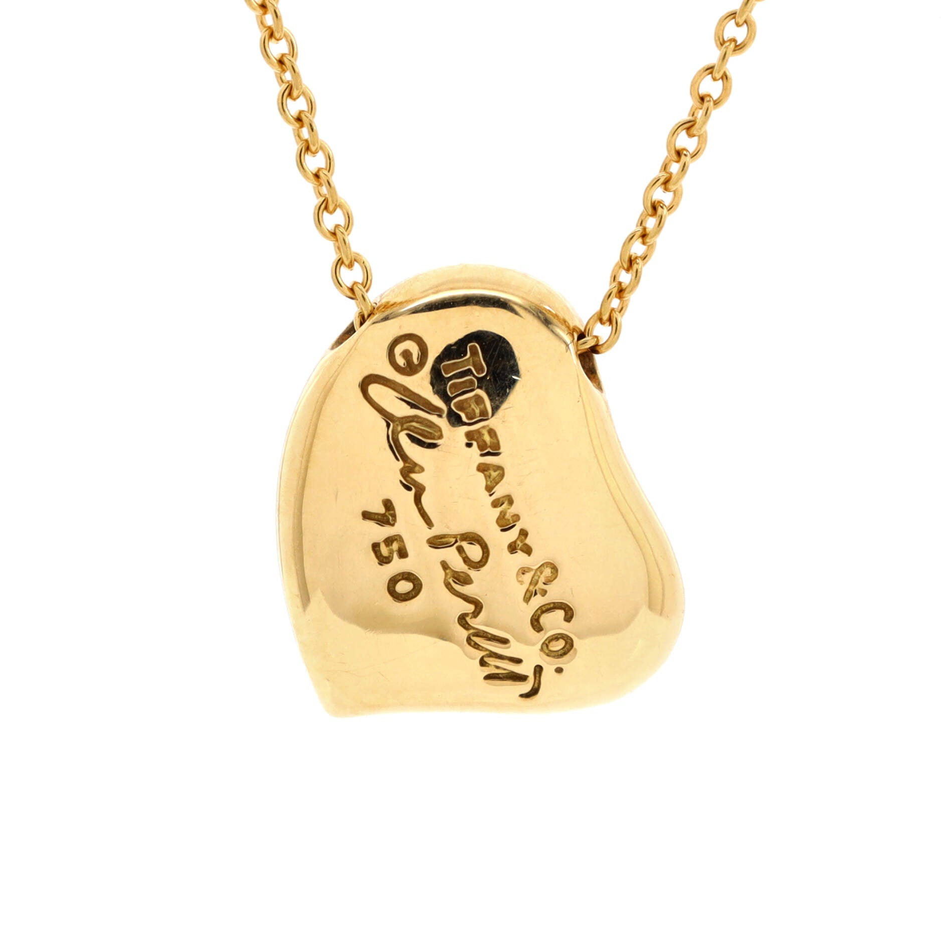 Elsa Peretti Full Heart Necklace 18K Yellow Gold with Pave Diamonds