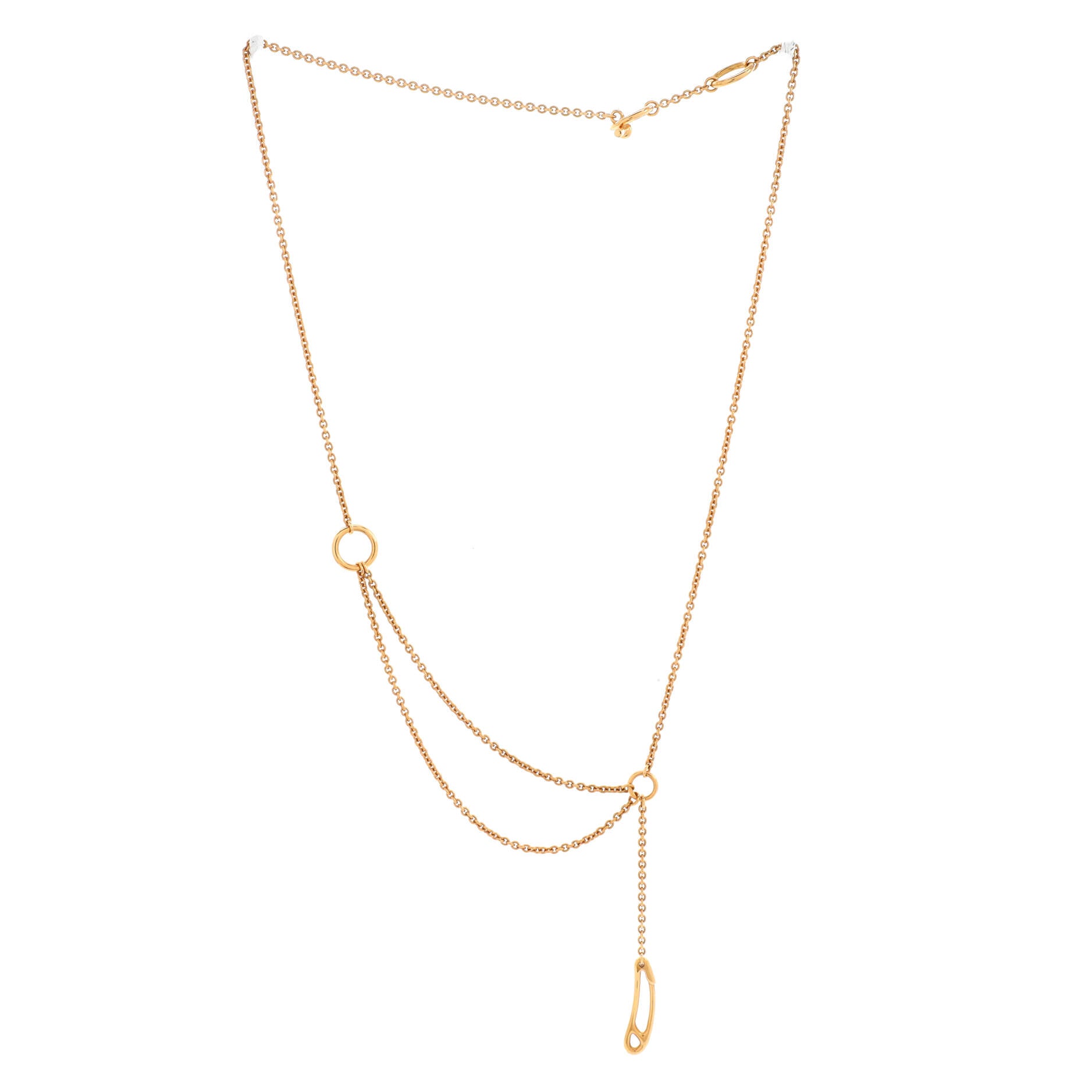 Chaine d'Ancre Punk Double Strand Necklace 18K Rose Gold
