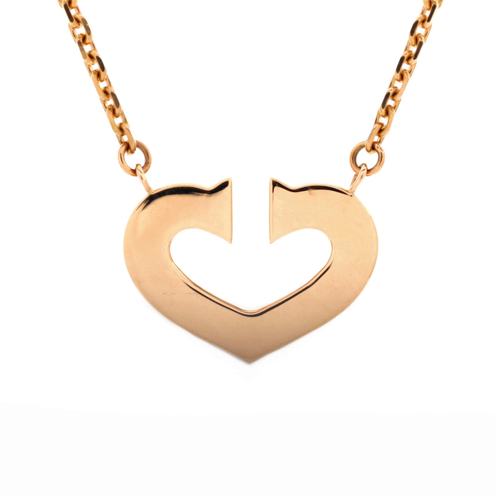 C Heart de Cartier Pendant Necklace 18K Rose Gold