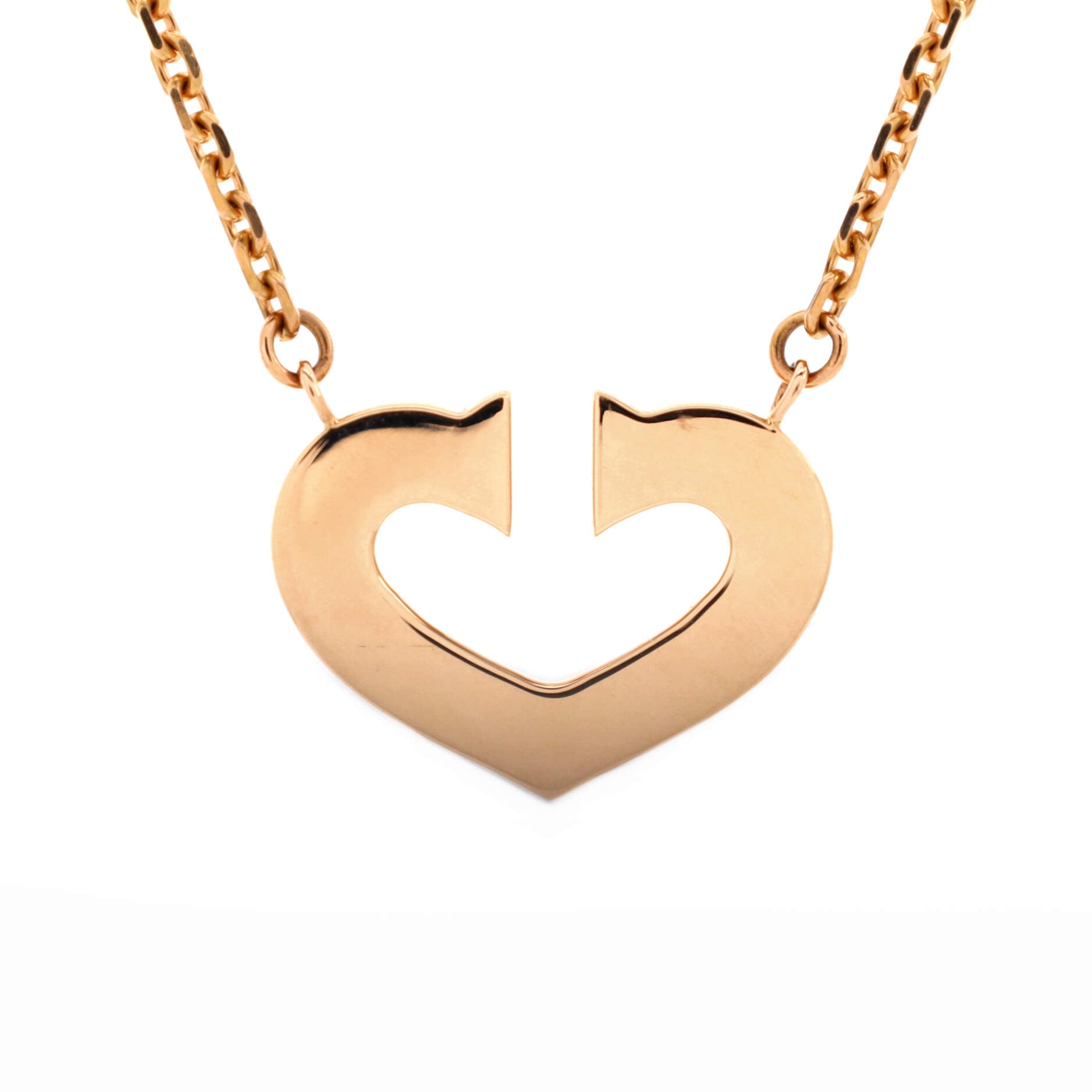C Heart de Cartier Pendant Necklace 18K Rose Gold