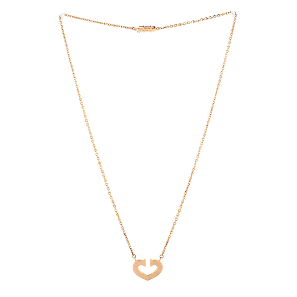 C Heart de Cartier Pendant Necklace 18K Rose Gold