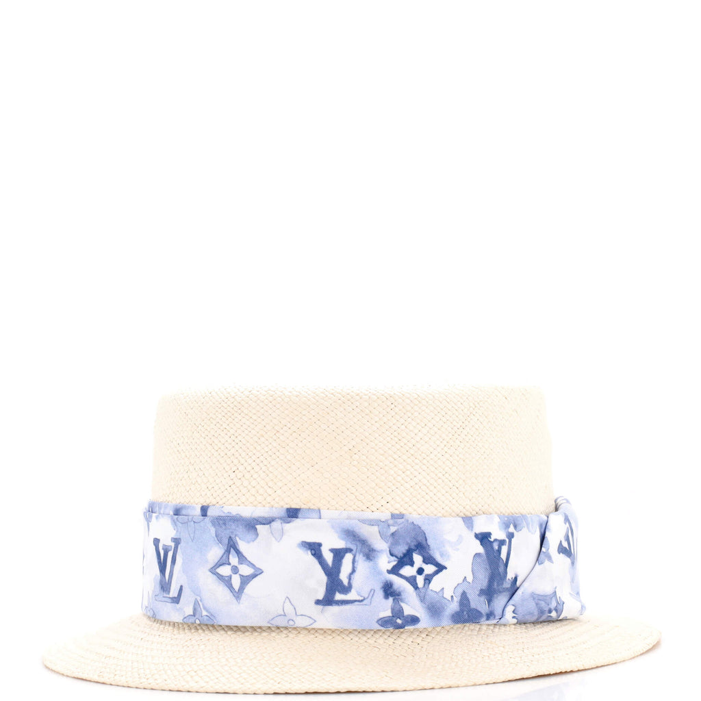 Summer Hat Straw with Silk Scarf