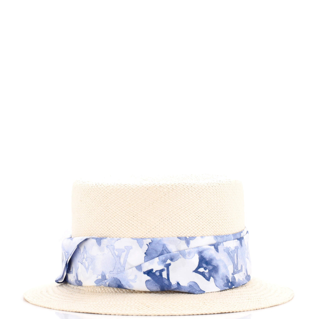 Summer Hat Straw with Silk Scarf