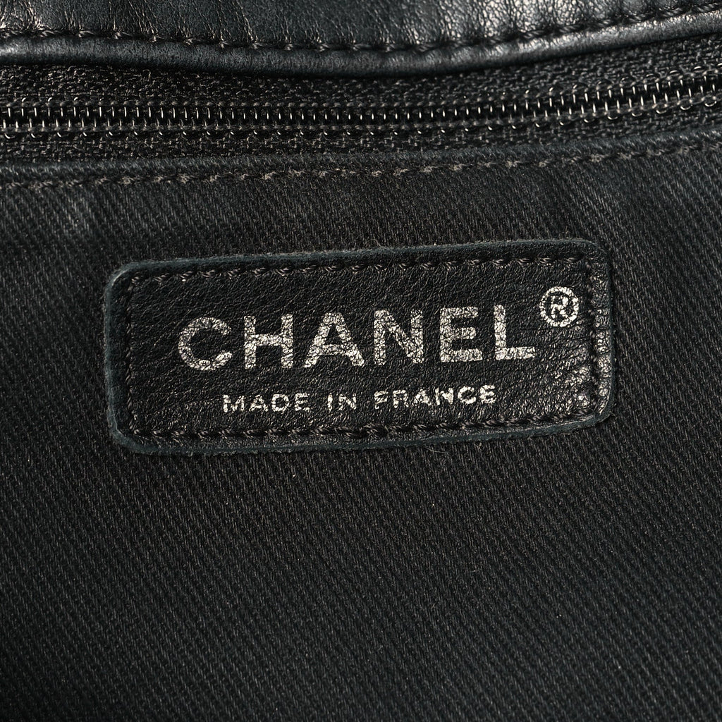 Lambskin Large Sharpei Shoulder Bag Black