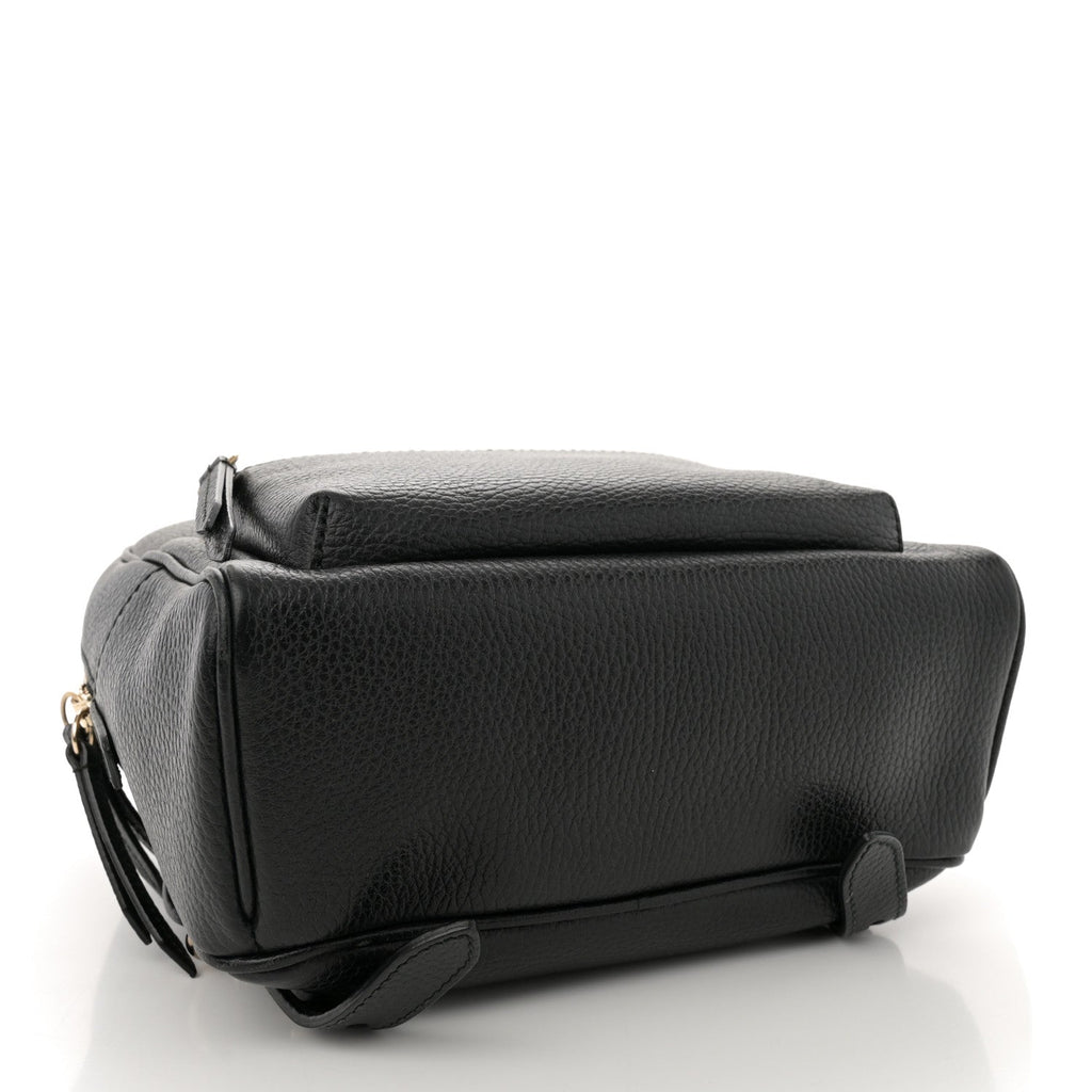 Pebbled Calfskin Soho Chain Backpack Black