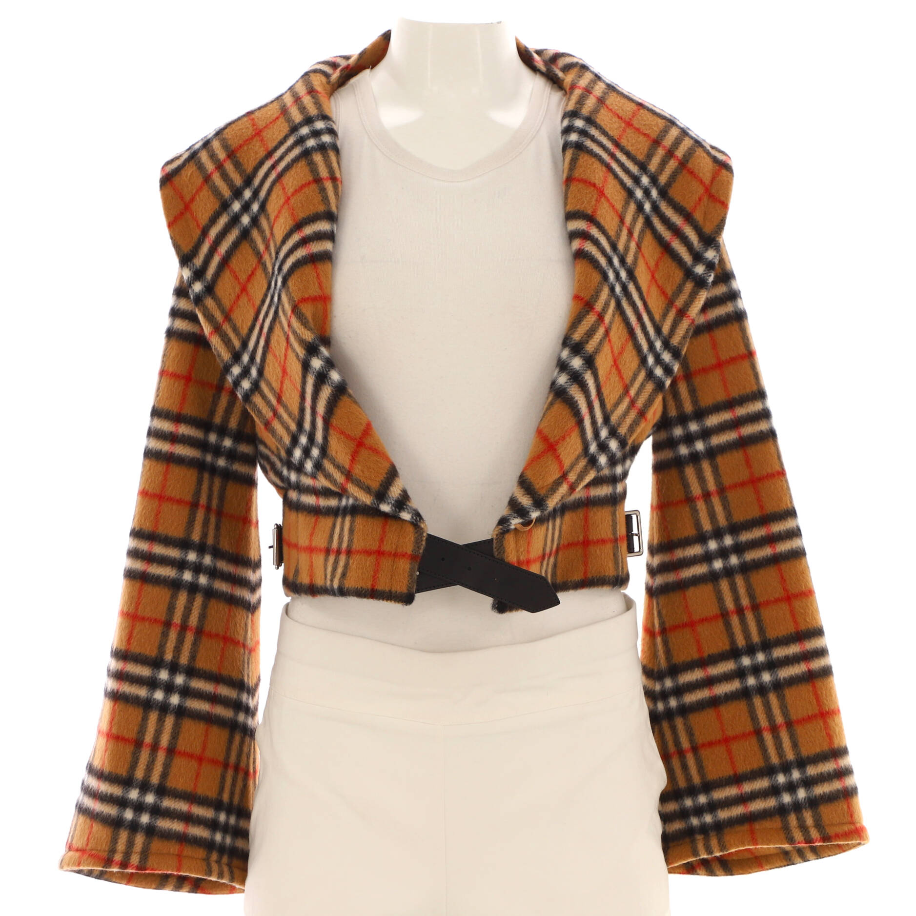 x Vivienne Westwood Women's Shawl Collar Cropped Jacket Vintage Check Wool