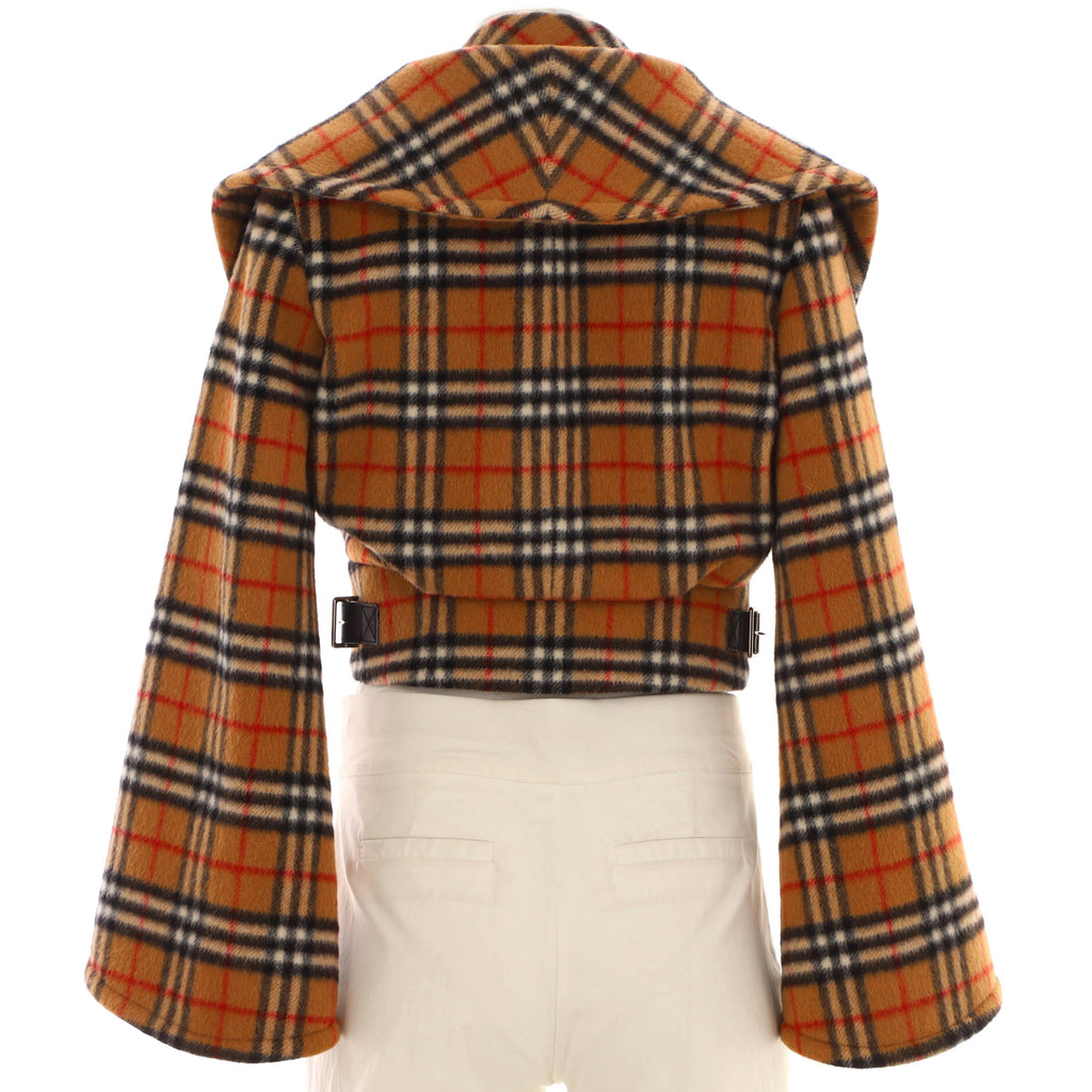 x Vivienne Westwood Women's Shawl Collar Cropped Jacket Vintage Check Wool