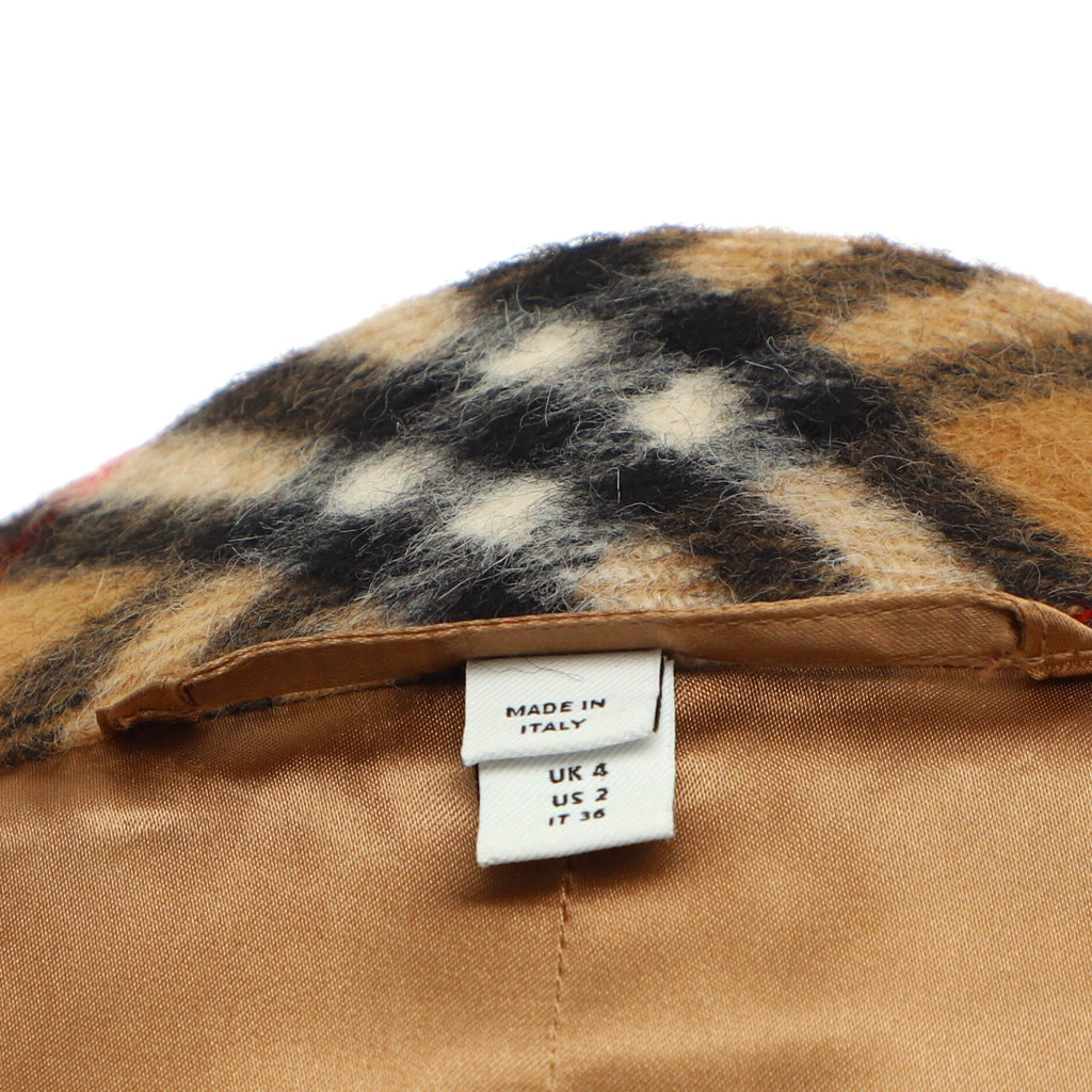 x Vivienne Westwood Women's Shawl Collar Cropped Jacket Vintage Check Wool
