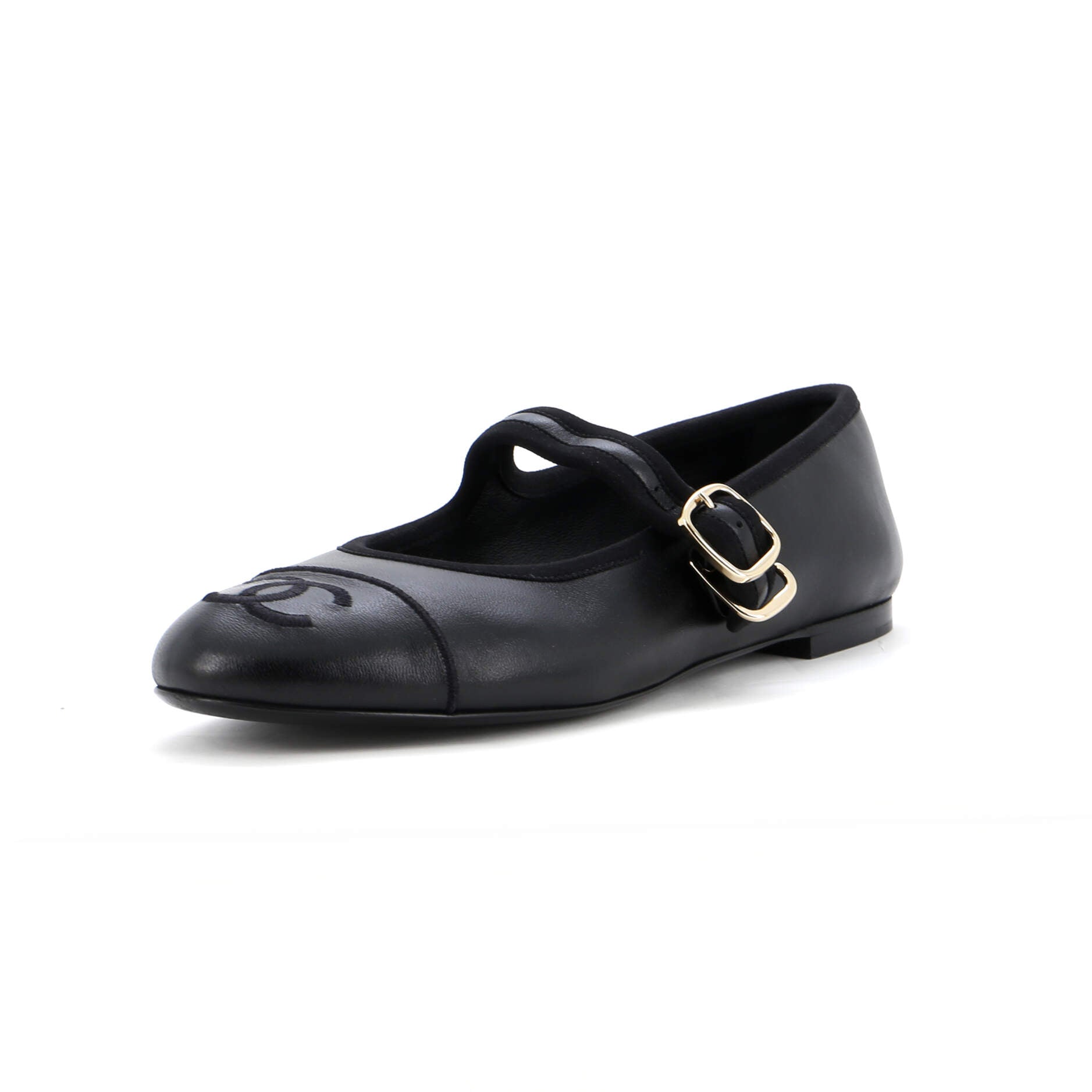 Women's CC Mary Jane Flats Embroidered Leather