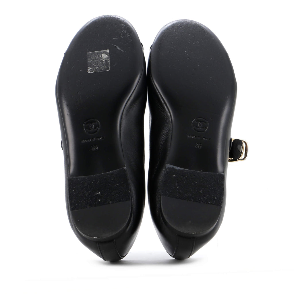 Women's CC Mary Jane Flats Embroidered Leather