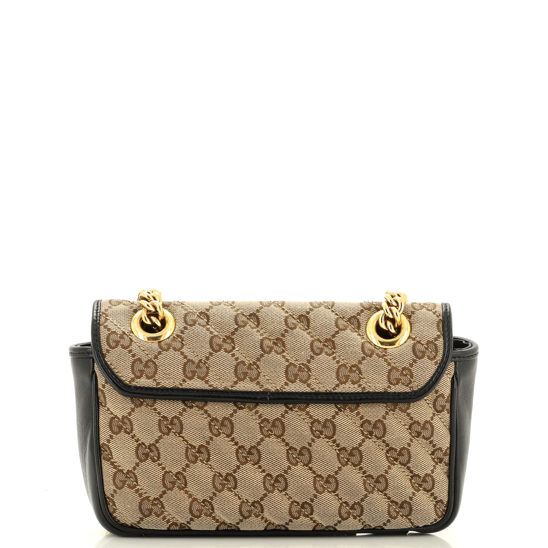 GG Marmont Flap Bag Diagonal Quilted GG Canvas Mini