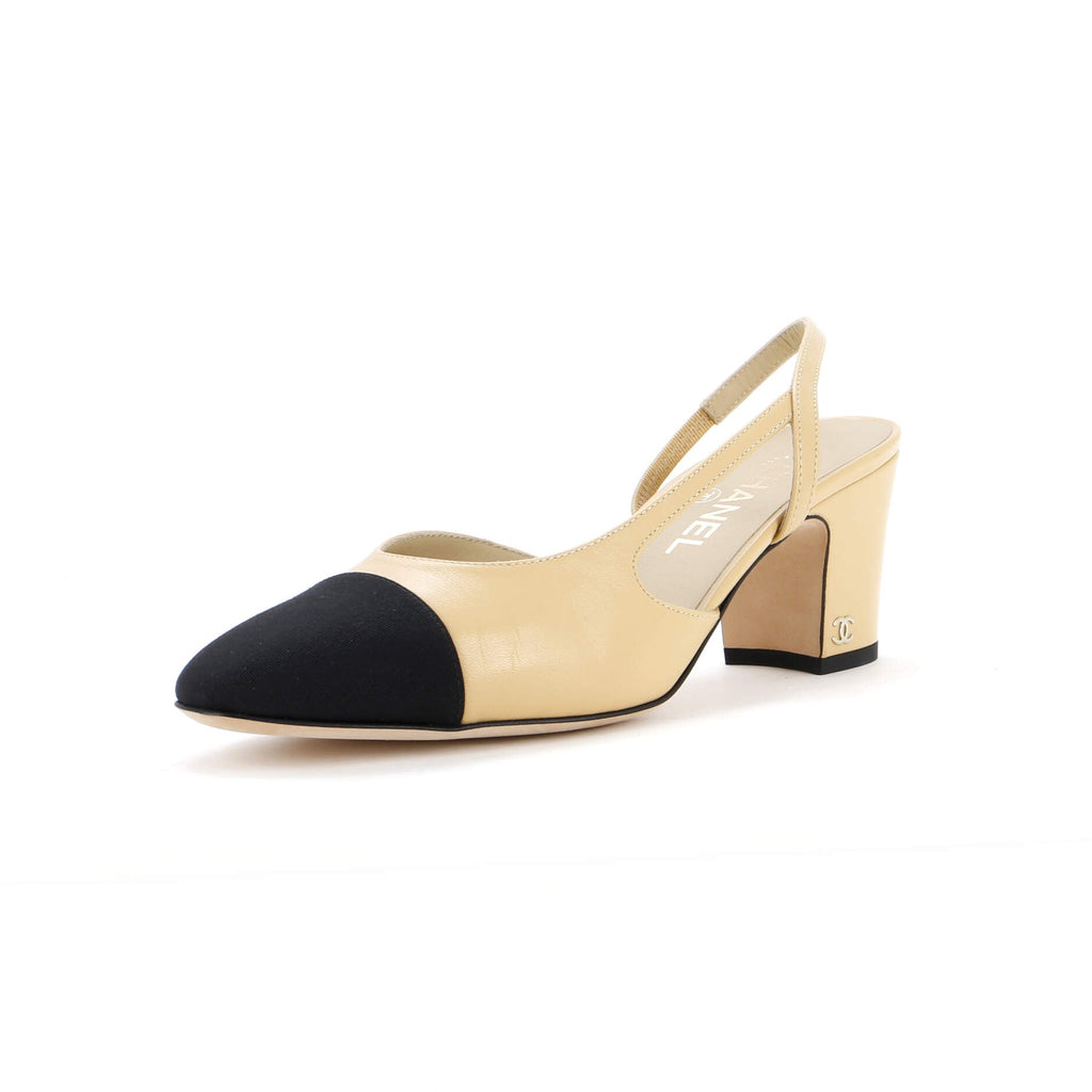 Women’s Cap Toe Slingback Pumps Leather