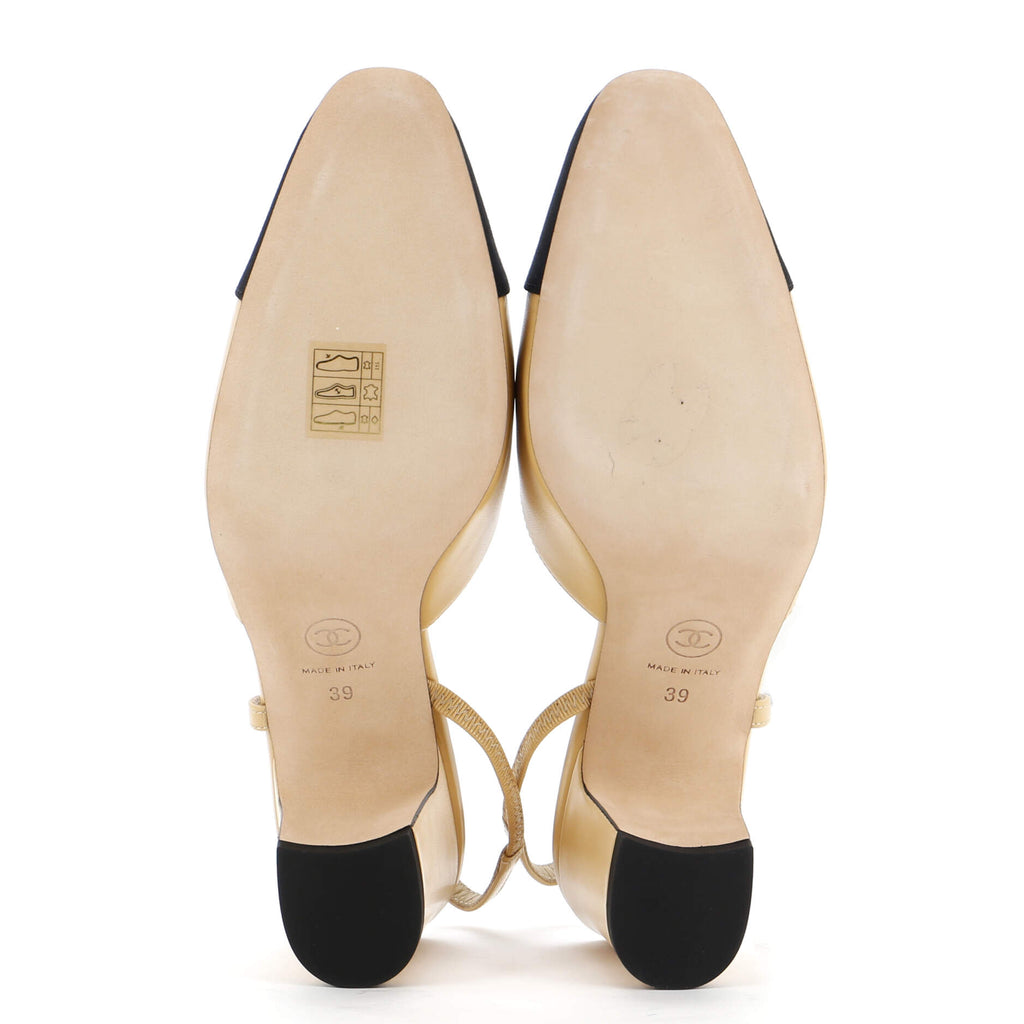 Women’s Cap Toe Slingback Pumps Leather