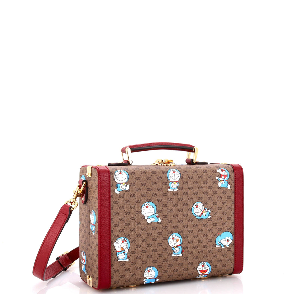 Doraemon Top Handle Beauty Case Printed Mini GG Coated Canvas